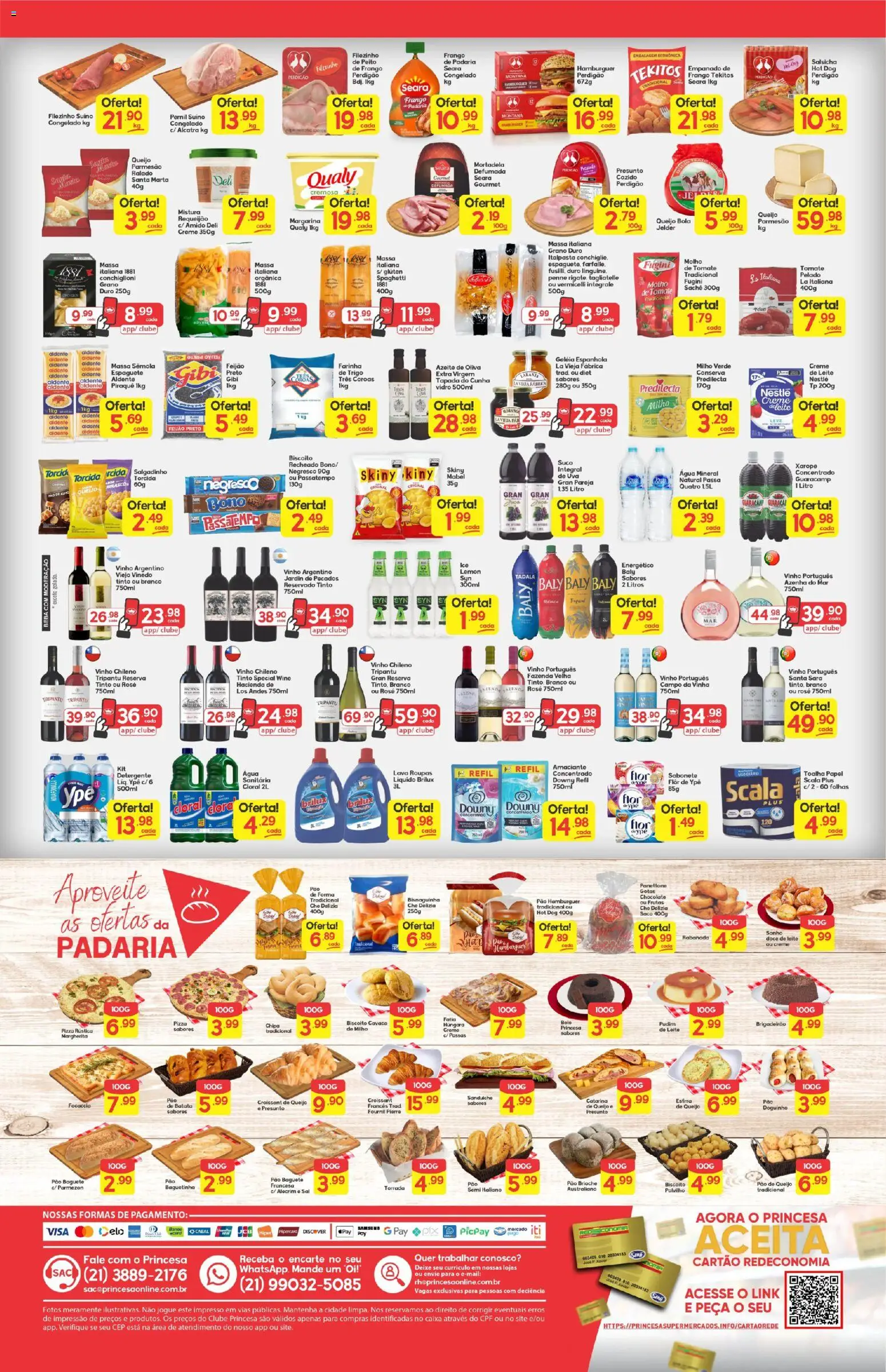 Princesa Folheto - válido de 13.04.2026 | Página: 2 | Produtos: Salsicha, Leite, Pizza, Bolo