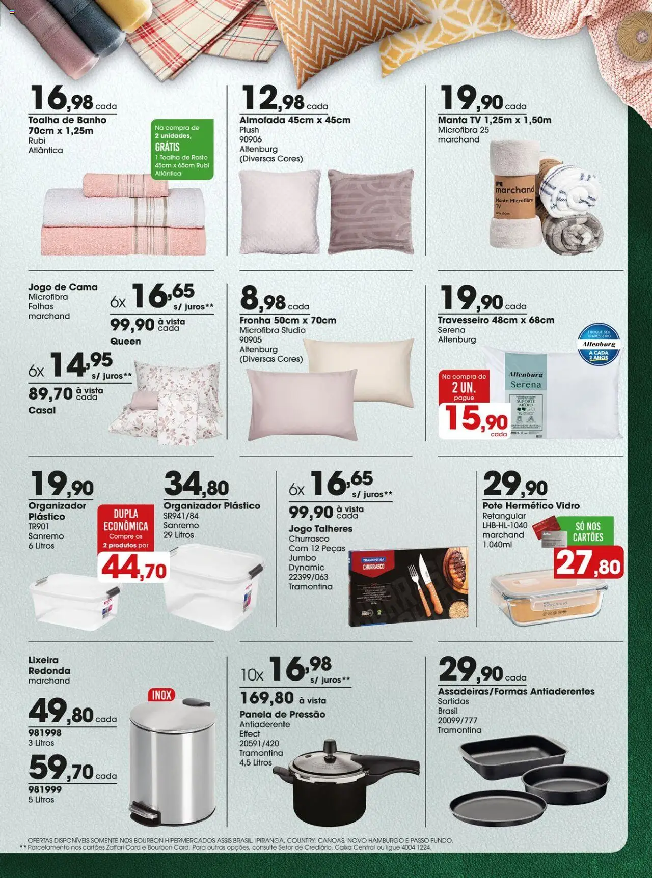 Zaffari Folheto - válido de 26.09.2025 | Página: 15 | Produtos: Talheres, Travesseiro, Cama, Bourbon
