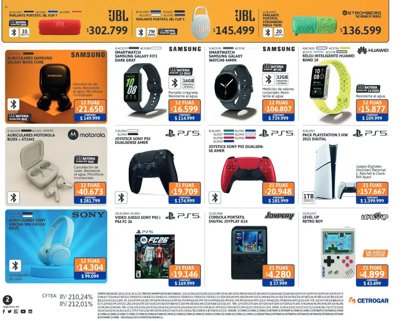 Cetrogar catálogo │ válido desde el 10.11.2025 | Página: 2 | Productos: Reloj, Disco, Parlante, Joystick