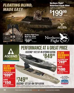Preview of Cabela's weekly ads valid from 11.08.2025 | Page: 442 | Products: Kayak, Life Jacket, Jacket, Waterfowl