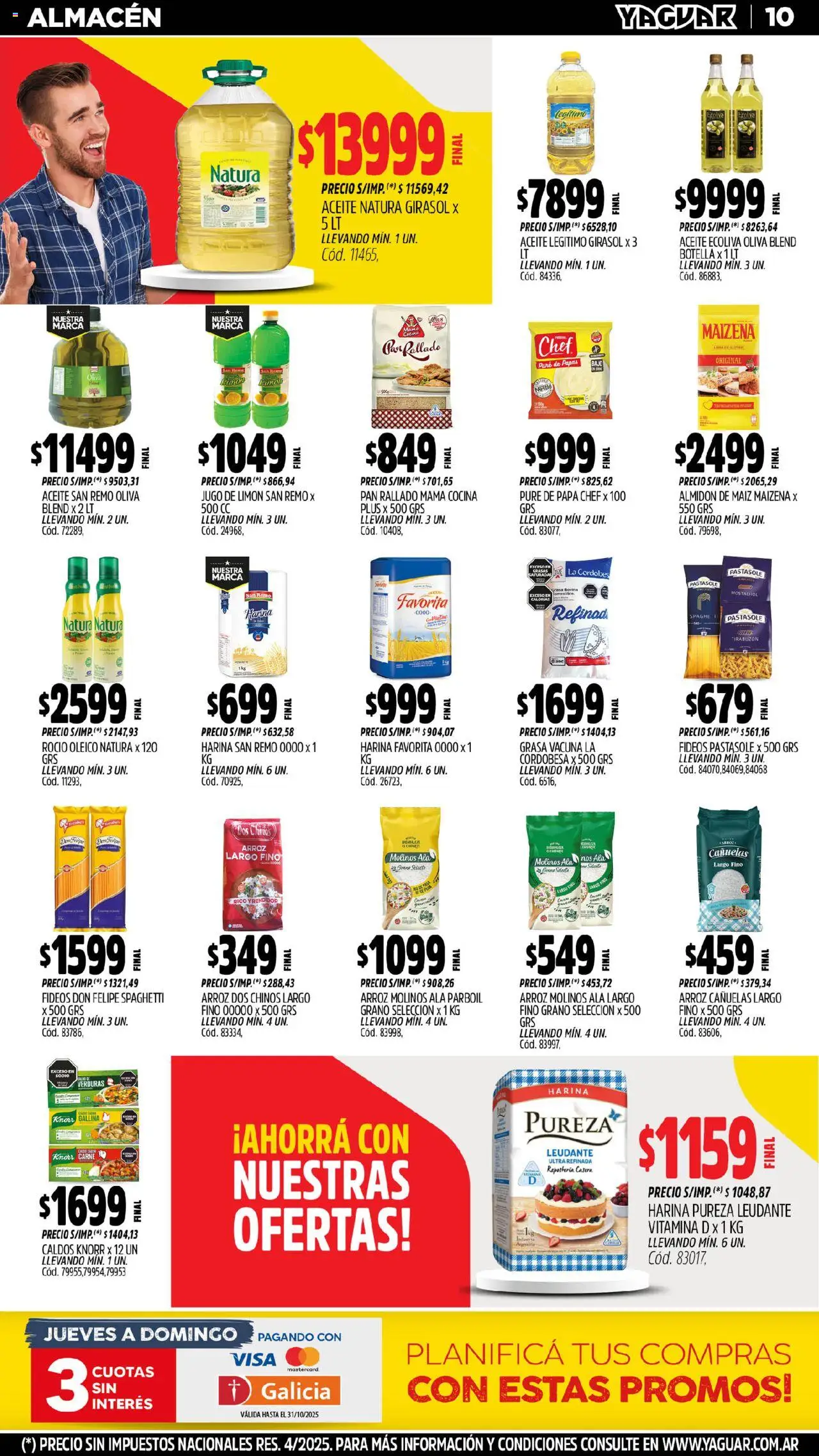 Yaguar catálogo - Jujuy │ válido desde el 13.10.2025 | Página: 10 | Productos: Botella, Papa, Aceite, Limón