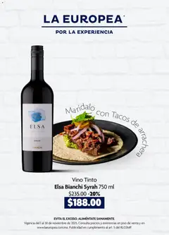 Vista previa de La Europea catálogo Elsa Bianchi Syrah, nuevo folleto de la tienda, válido en México a partir del 01.11.2025