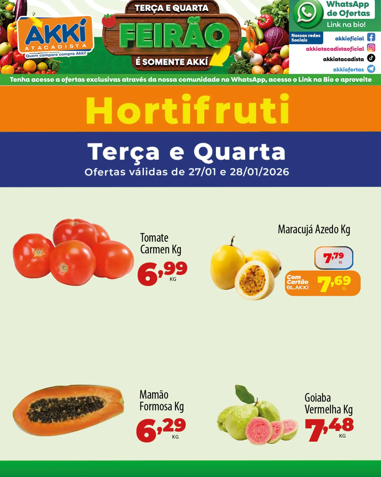 Akki Atacadista Folheto - válido de 27.01.2026 | Página: 2 | Produtos: Goiaba, Maracujá, Mamão