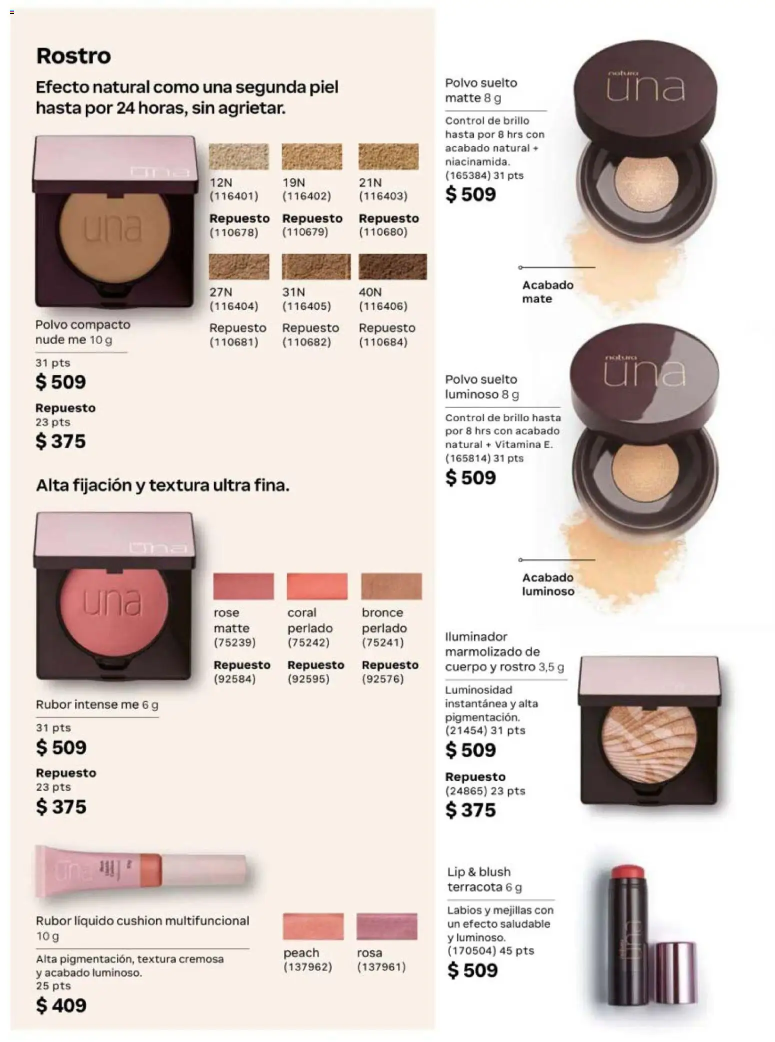 Nuevas ofertas de Natura válidas en toda la República Mexicana desde el 02.04.2026. ¡Encuentra las mejores ofertas en Natura campaña 6 2026! | Página: 89 | Productos: Iluminador, Brillo, Polvo compacto, Polvo