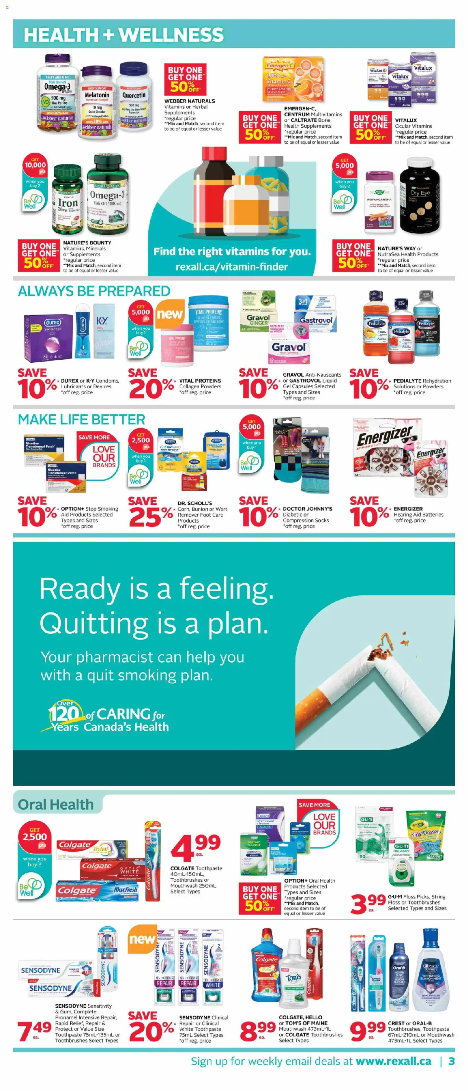 Rexall flyer valid from 17.04.2026 | Page: 9 | Products: Fish, Iron, Mouthwash, Oil