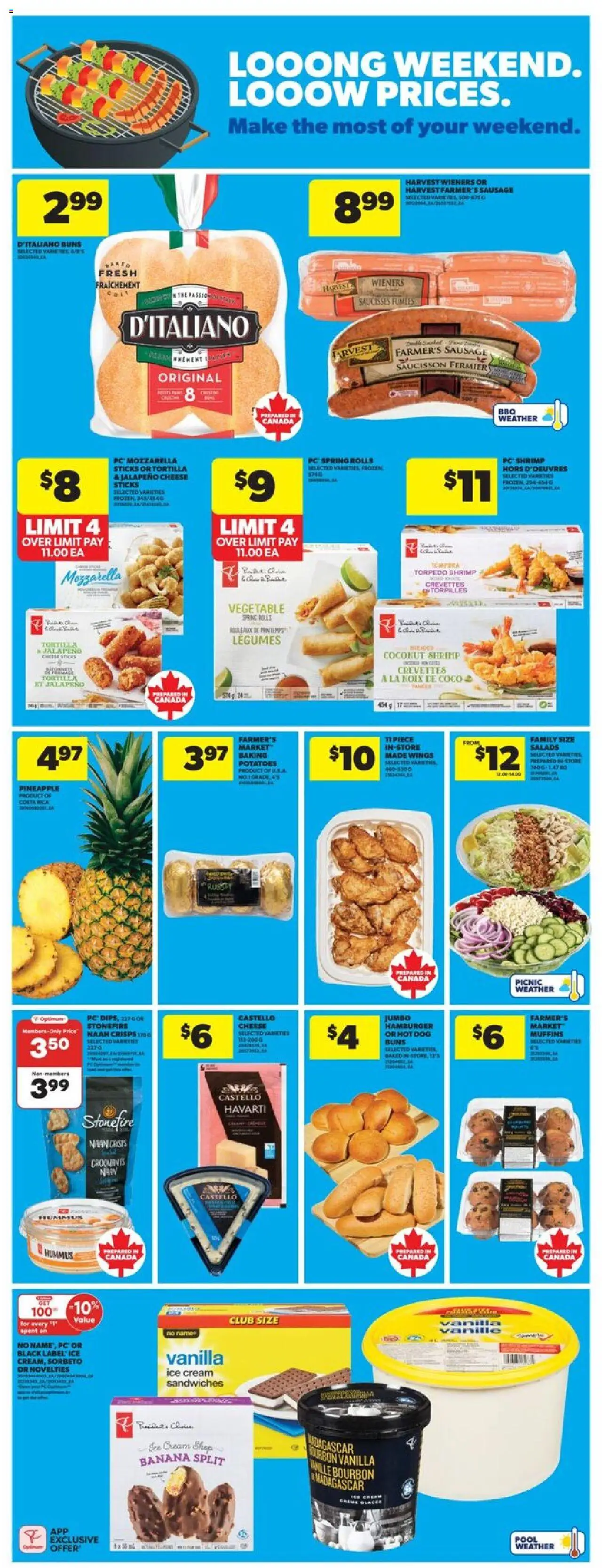 Real Canadian Superstore flyer valid from 31.07.2025 | Page: 8 | Products: Pineapple, Bourbon, Ice cream, Cheese