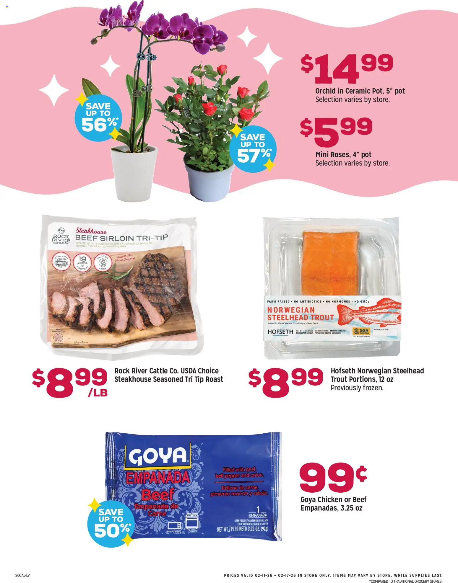 Grocery Outlet Weekly Ad - CA - valid from 11.02.2026 | Page: 3 | Products: Microwave, Beef, Water, Pepper