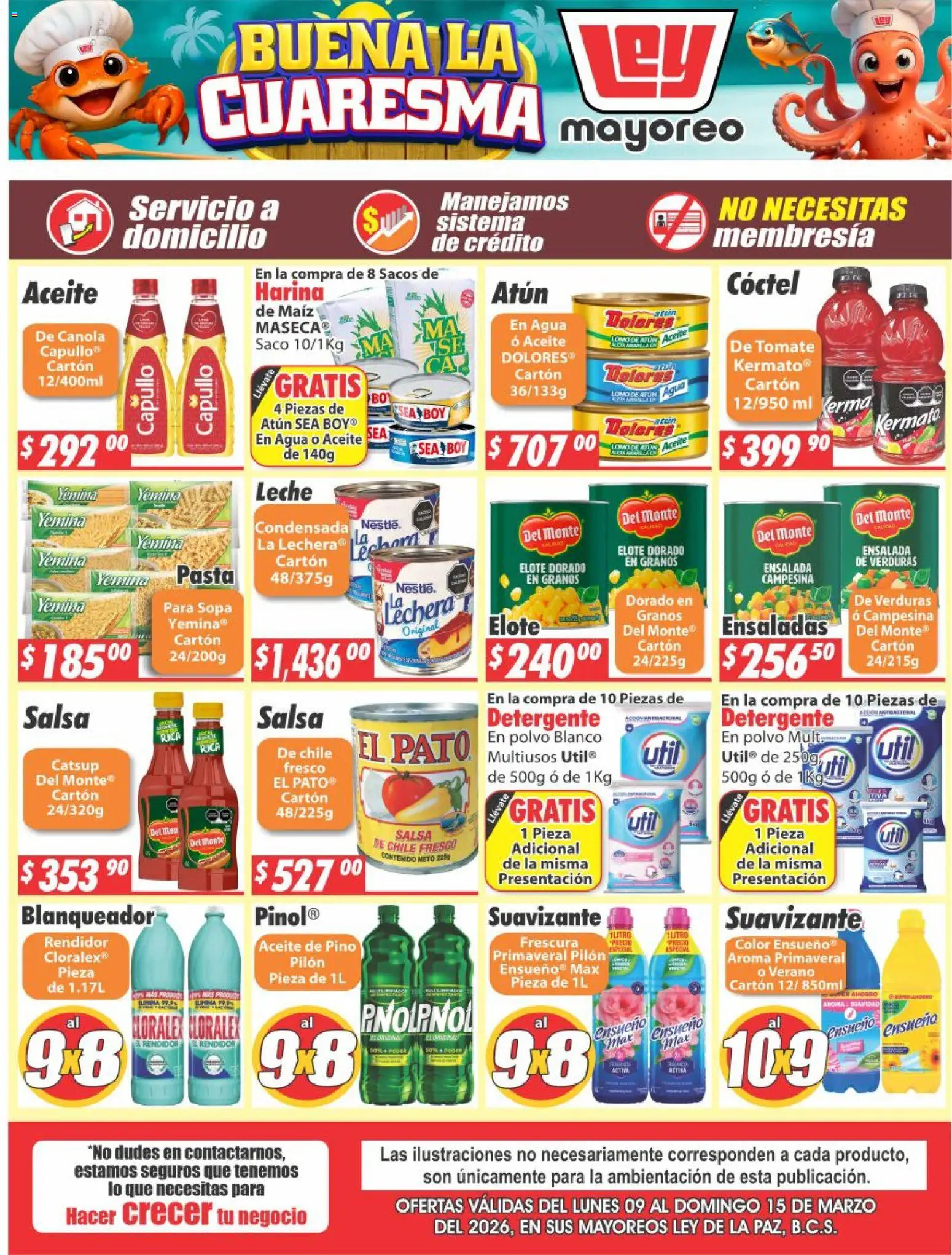 Nuevas ofertas de Casa Ley válidas en toda la República Mexicana desde el 09.03.2026. ¡Encuentra las mejores ofertas en Casa Ley folleto La Paz! | Página: 2 | Productos: Maíz, Leche, Aceite, Pasta