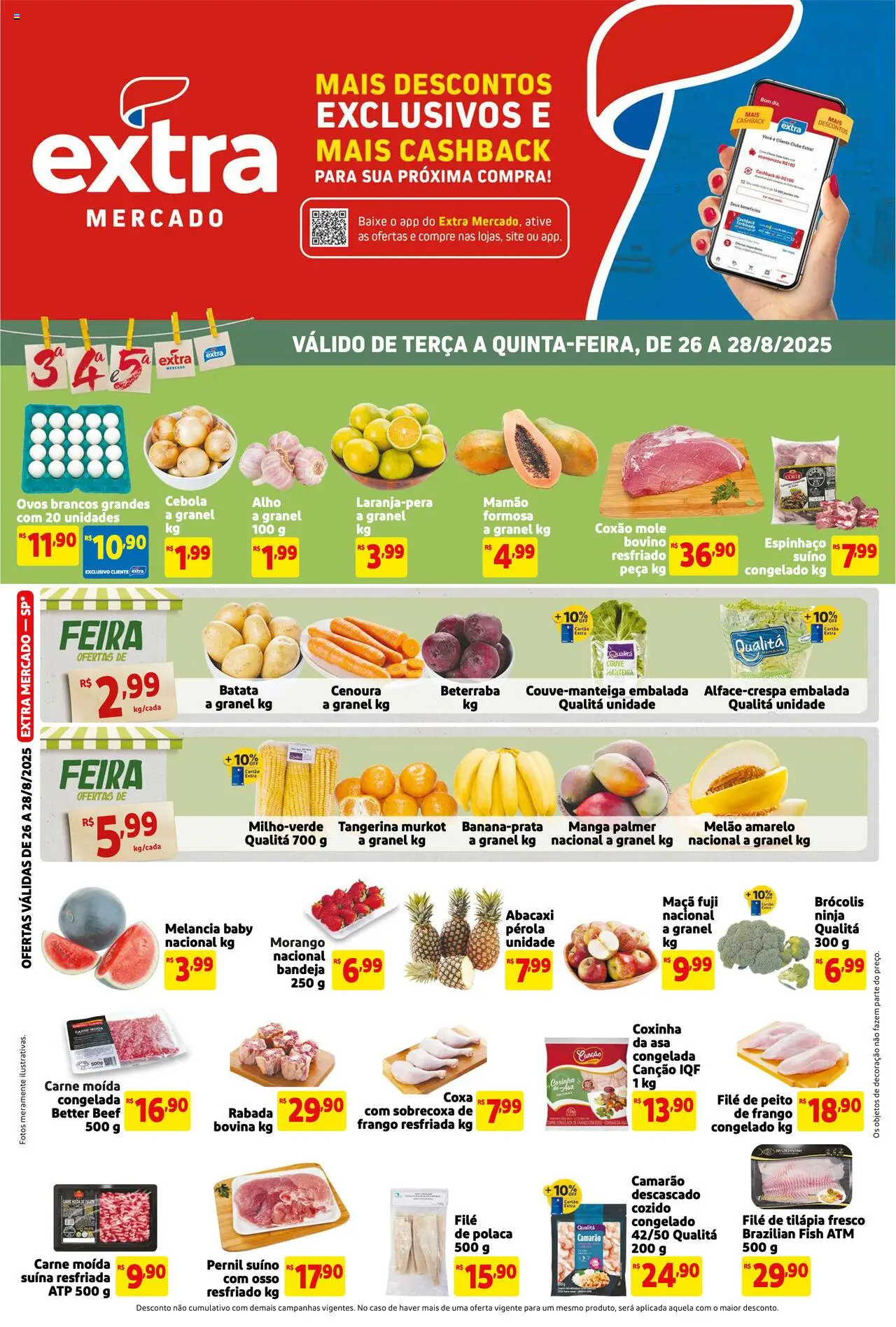 Extra Folheto - válido de 26.08.2025 | Página: 1 | Produtos: Manteiga, Cenoura, Brócolis, Couve