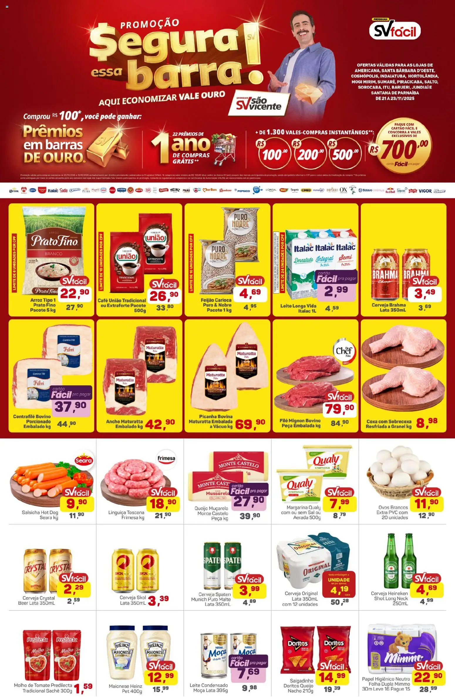 Supermercados São Vicente Folheto - válido de 21.11.2025 | Página: 1 | Produtos: Molho de tomate, Leite, Café, Arroz