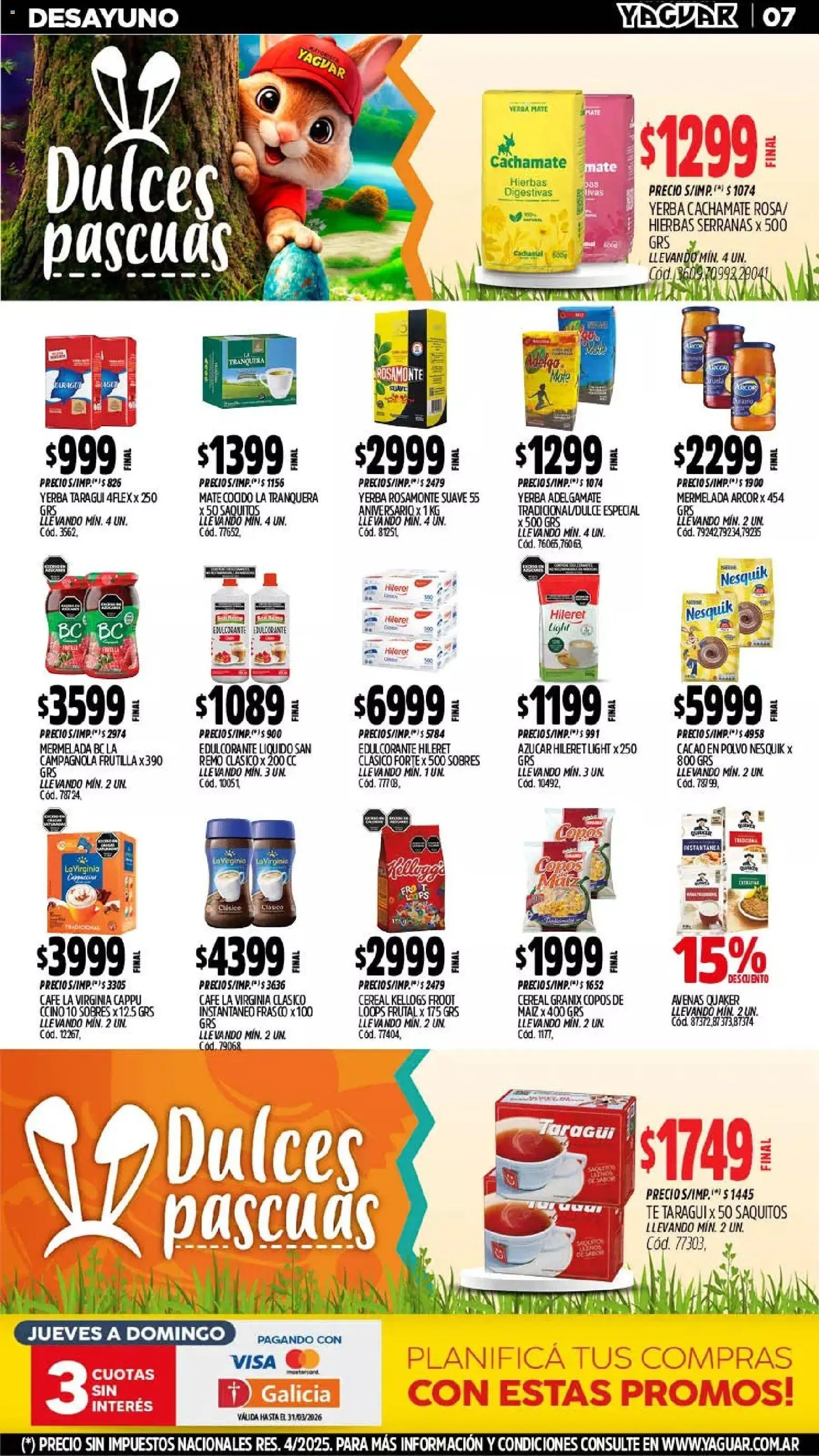 Yaguar - Oferta Semanal Mendoza │ válido desde el 23.03.2026 | Página: 7 | Productos: Azucar, Maiz, Frasco, Mate cocido