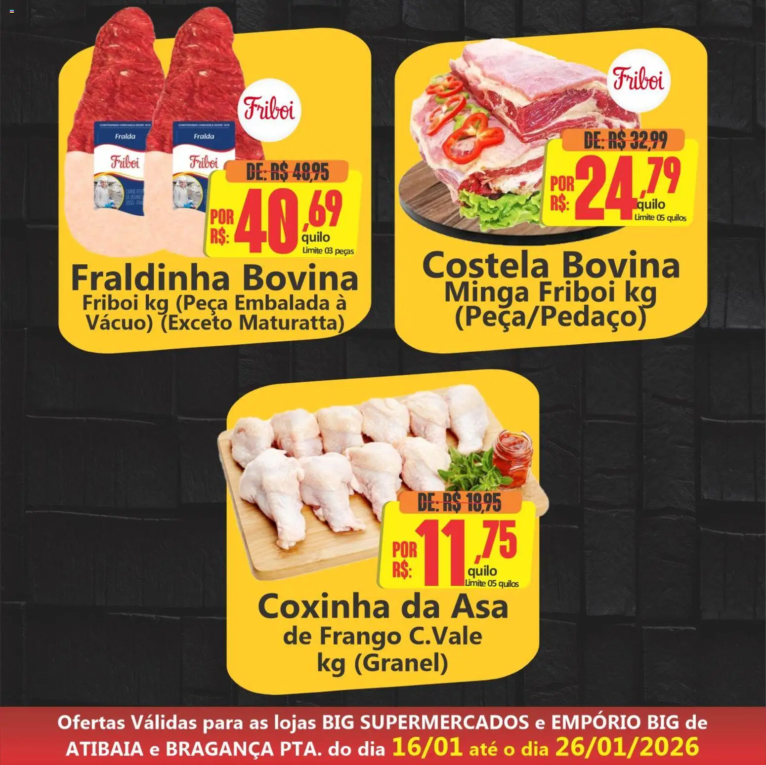 Big Supermercados Folheto - válido de 16.01.2026 | Página: 2 | Produtos: Fraldinha, Asa de frango, Frango