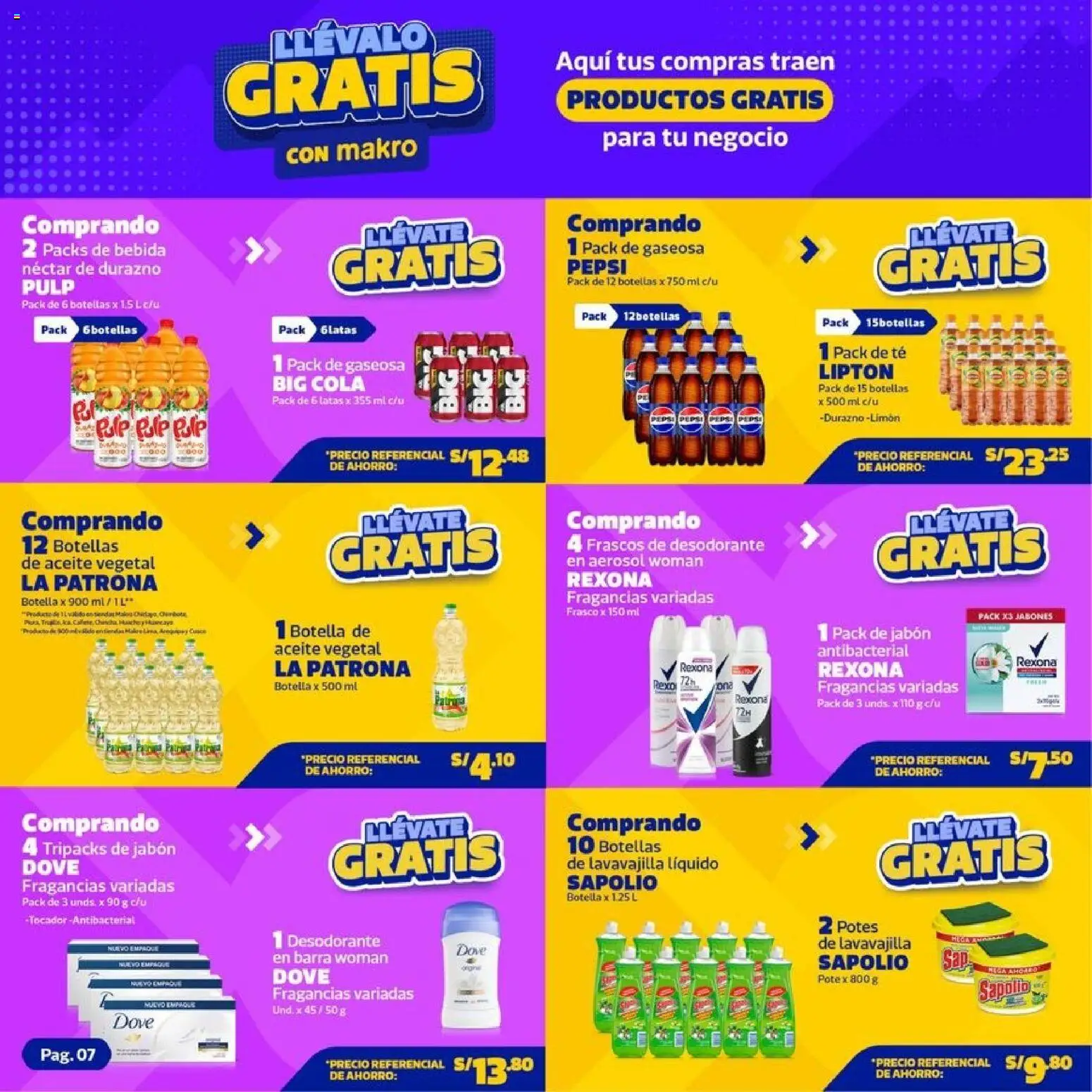 Catálogo Makro válido desde 12.02.2026 | Página: 7 | Productos: Jabón, Desodorante, Aceite, Té