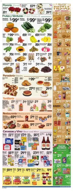 Preview of El Super weekly ads valid from 24.12.2025 | Page: 4 | Products: Bakery, Squash, Ham, Cabbage