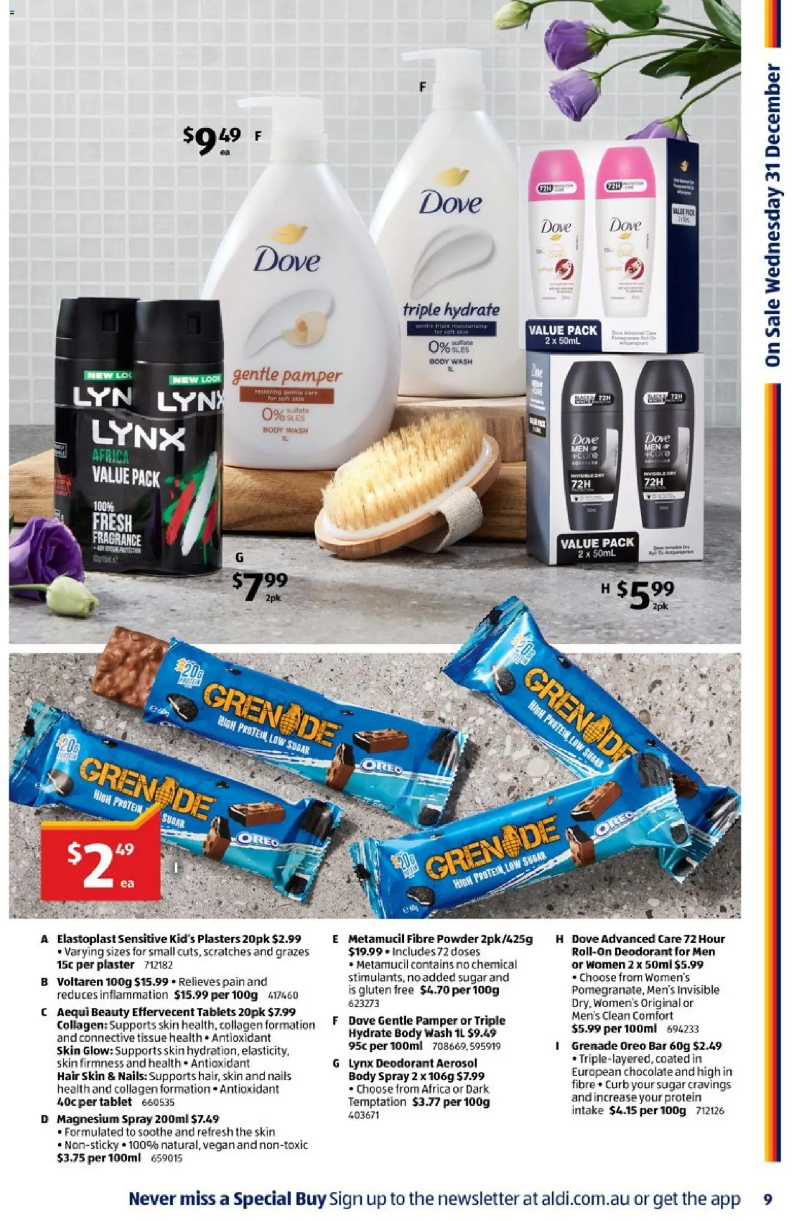 Aldi catalogue - valid from 31.12.2025 | Page: 9 | Products: Fragrance, Sugar, Tablet, Collagen