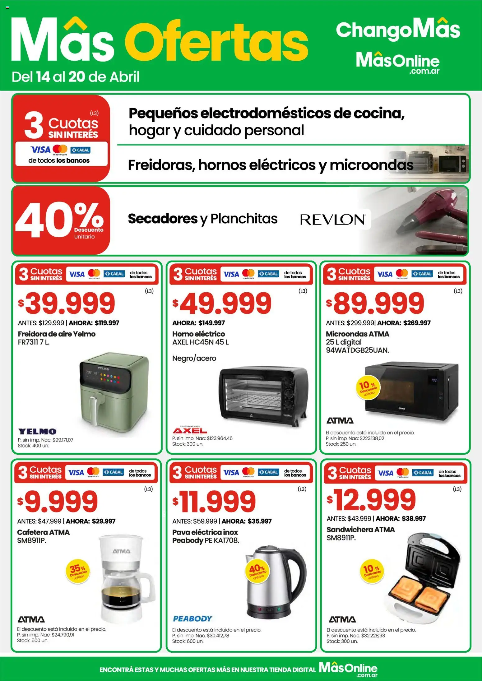Punto Mayorista catálogo │ válido desde el 14.04.2026 | Página: 9 | Productos: Pava, Sandwichera, Microondas, Pava eléctrica