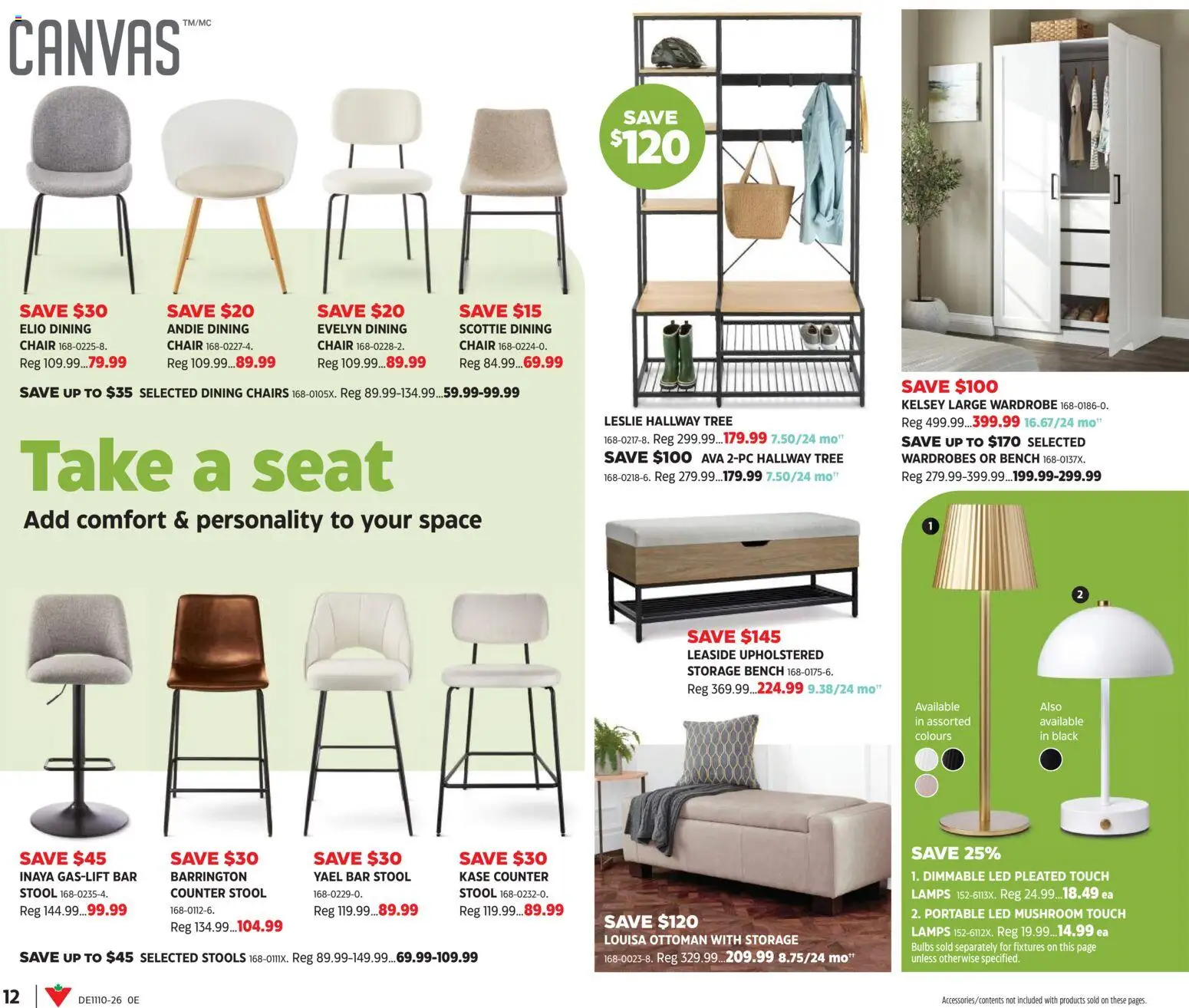 Canadian Tire flyer valid from 05.03.2026 | Page: 12 | Products: Wardrobe, Chair