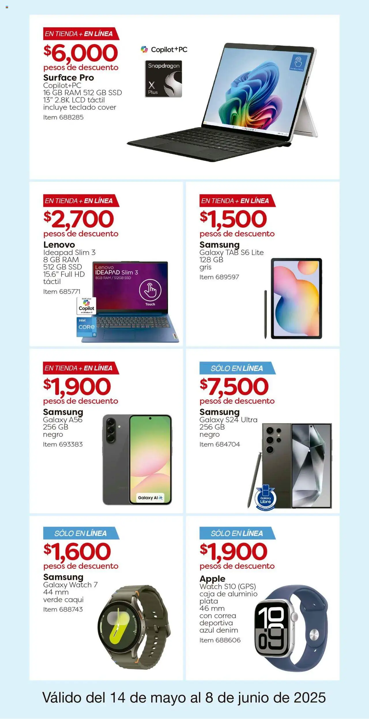 Nuevas ofertas de Costco válidas en toda la República Mexicana desde el 14.05.2025. ¡Encuentra las mejores ofertas en Costco catálogo! | Página: 5 | Productos: Tablet, Caja, Smartphone, Teclado