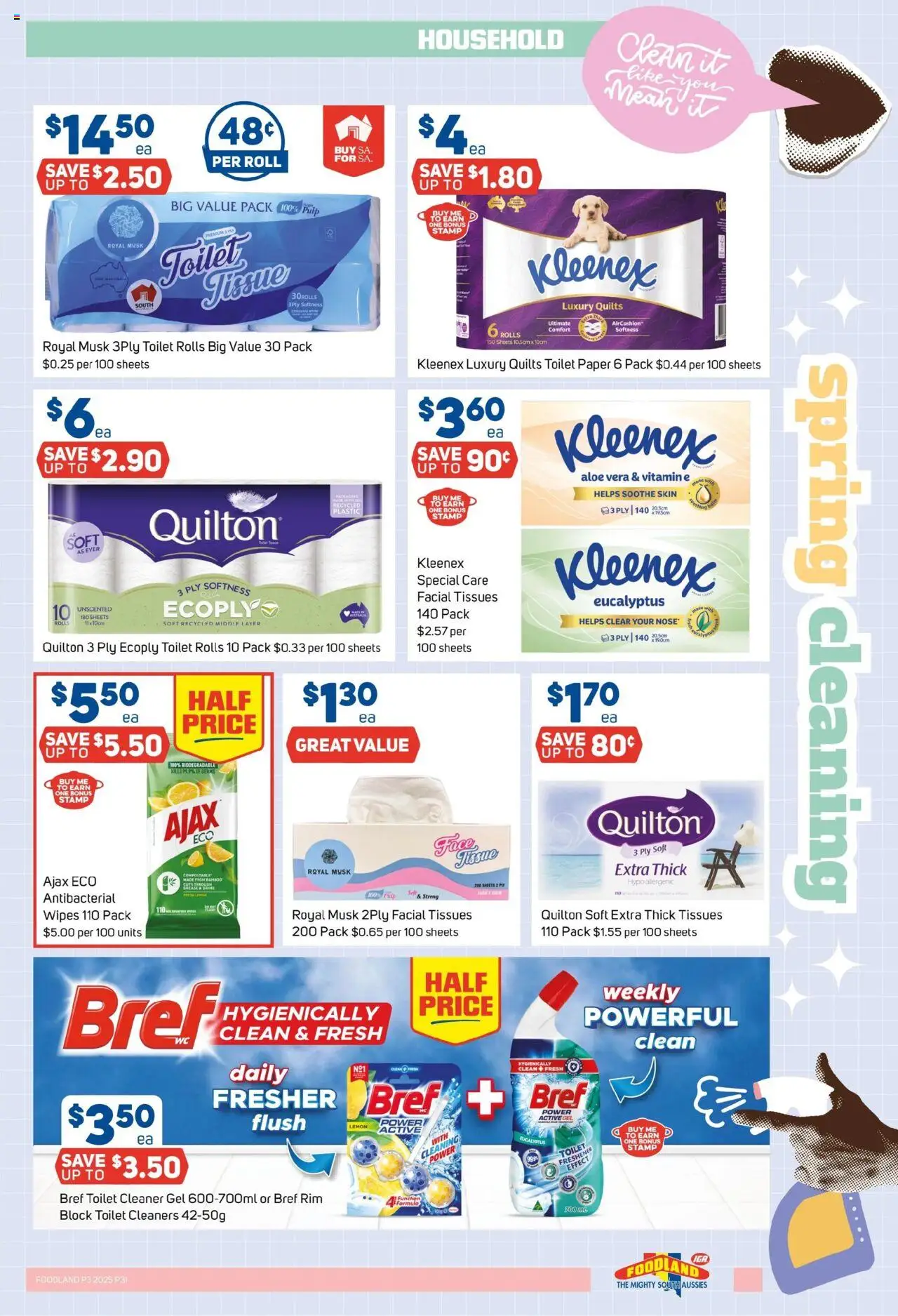Foodland catalogue - valid from 24.09.2025 | Page: 31 | Products: Toilet, Cleaner, Toilet paper, Tissues
