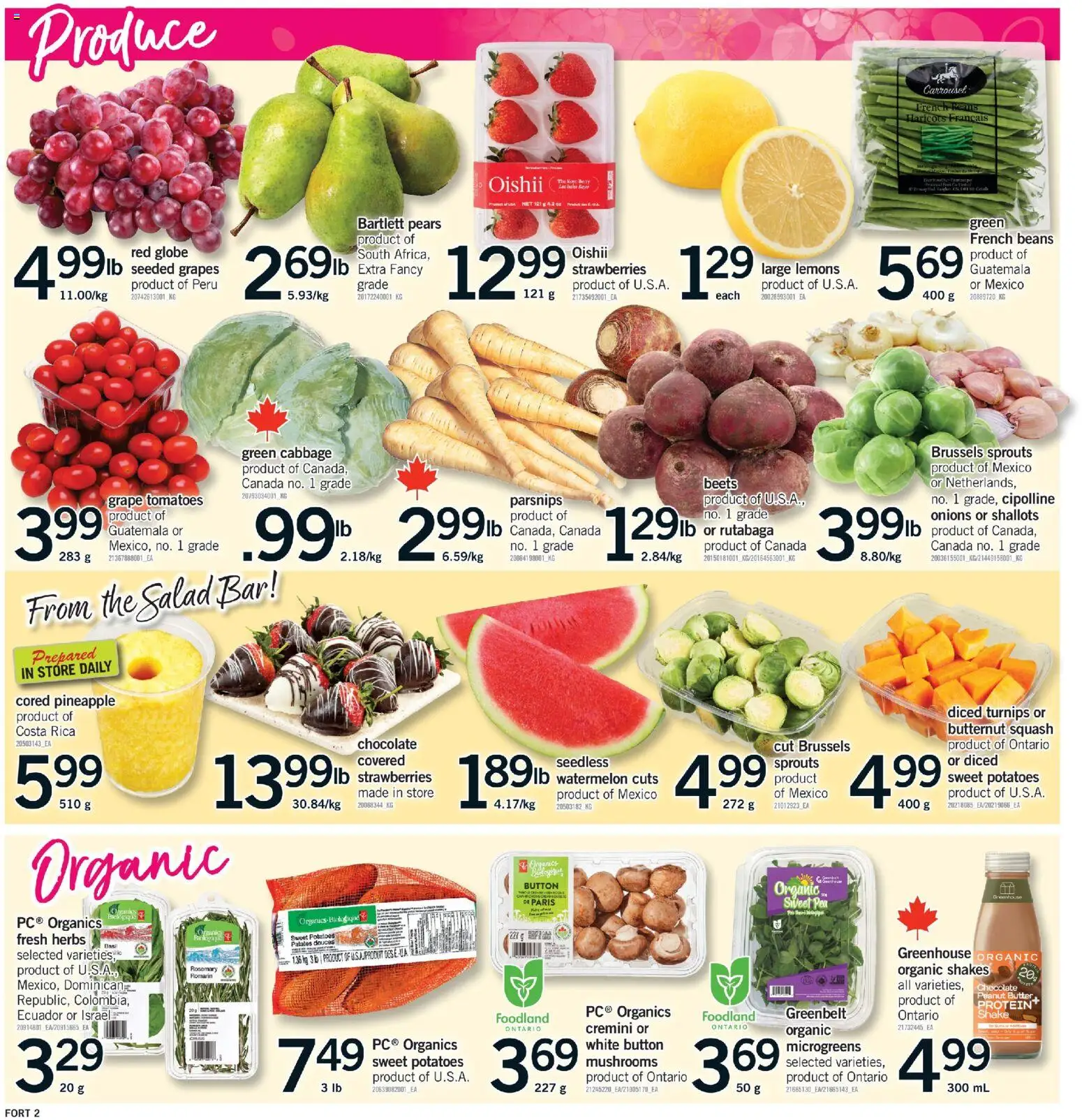 Fortinos flyer valid from 26.03.2026 | Page: 3 | Products: Pineapple, Strawberries, Potatoes, Chocolate