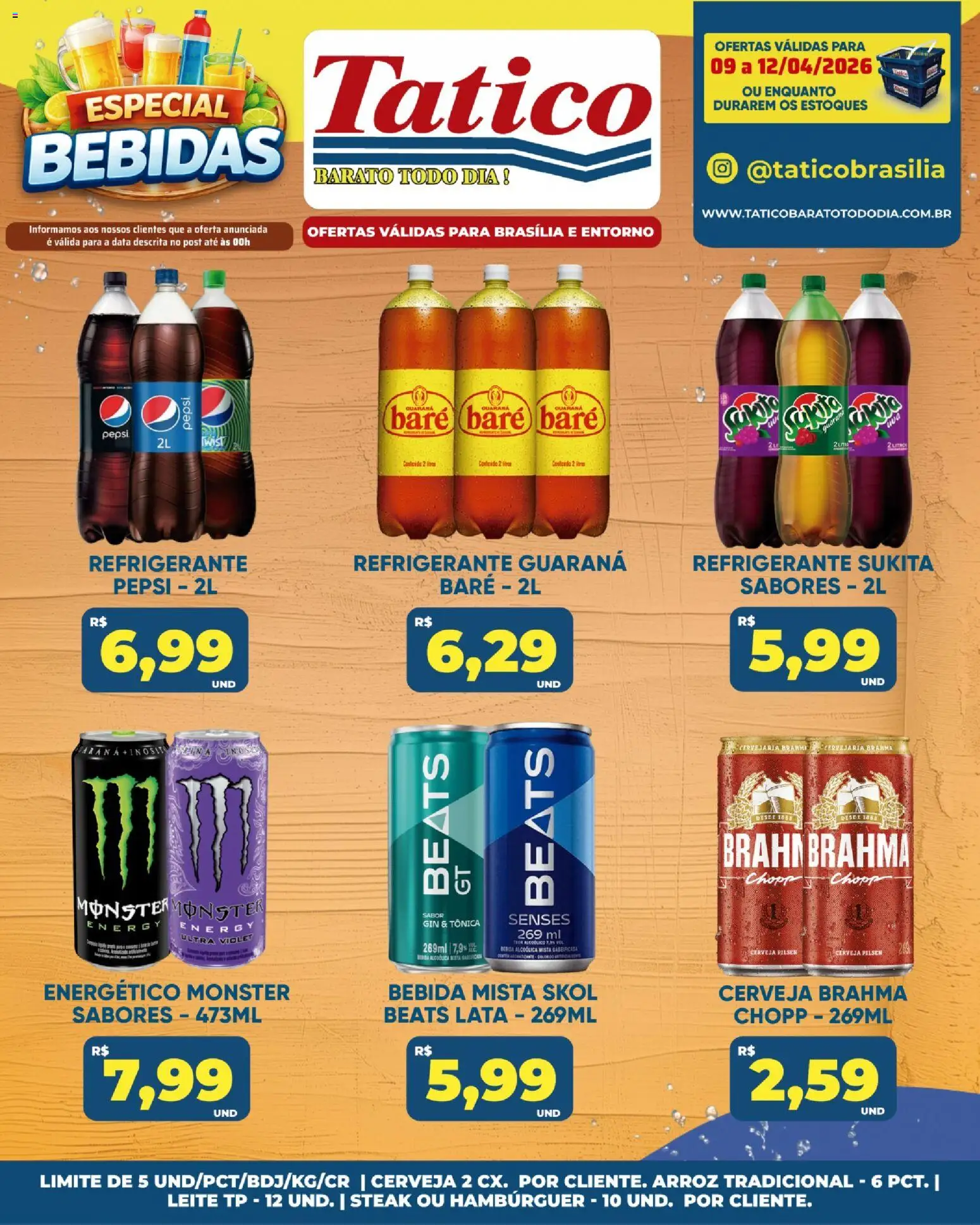 Tatico Folheto - válido de 11.04.2026 | Página: 30 | Produtos: Cerveja, Arroz, Hambúrguer, Monster