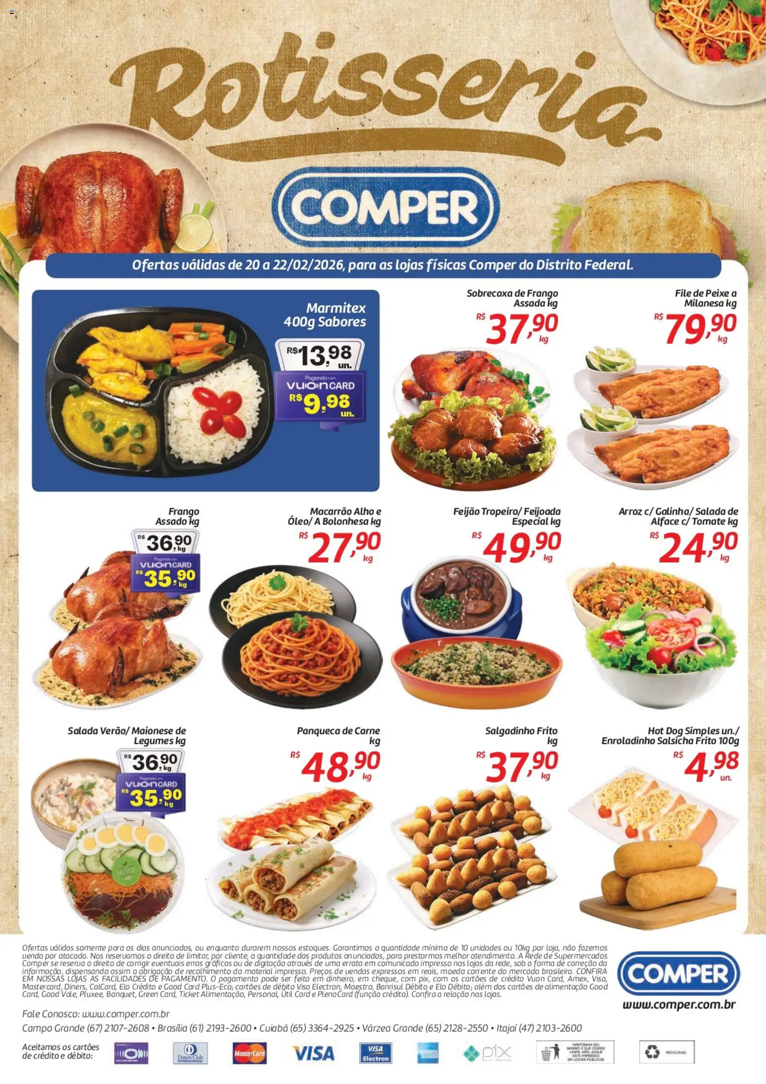 Comper Folheto - válido de 20.02.2026 | Página: 1 | Produtos: Macarrão, Carne, Frango, Maionese
