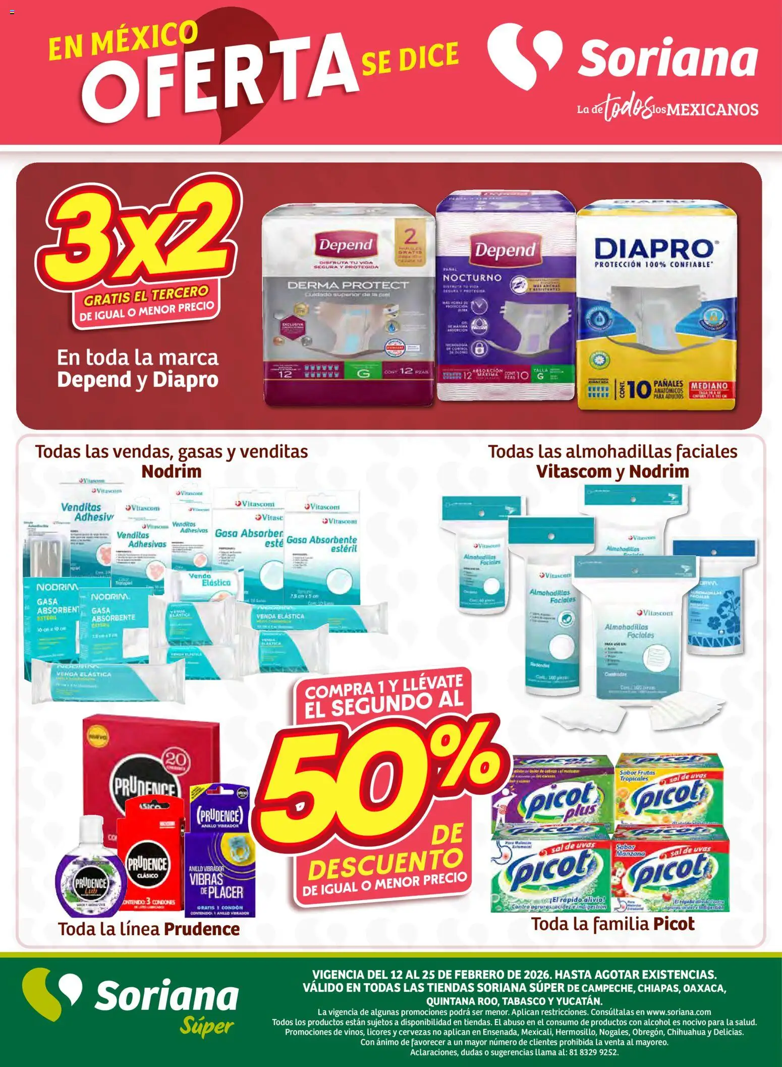 Nuevas ofertas de Soriana válidas en toda la República Mexicana desde el 12.02.2026. ¡Encuentra las mejores ofertas en Soriana - Preciazazaso Súper: Camp, Chia, Oax, Q. Roo, Tab, Yuc! | Página: 38 | Productos: Sal, Manzana, Pañales, Anillo