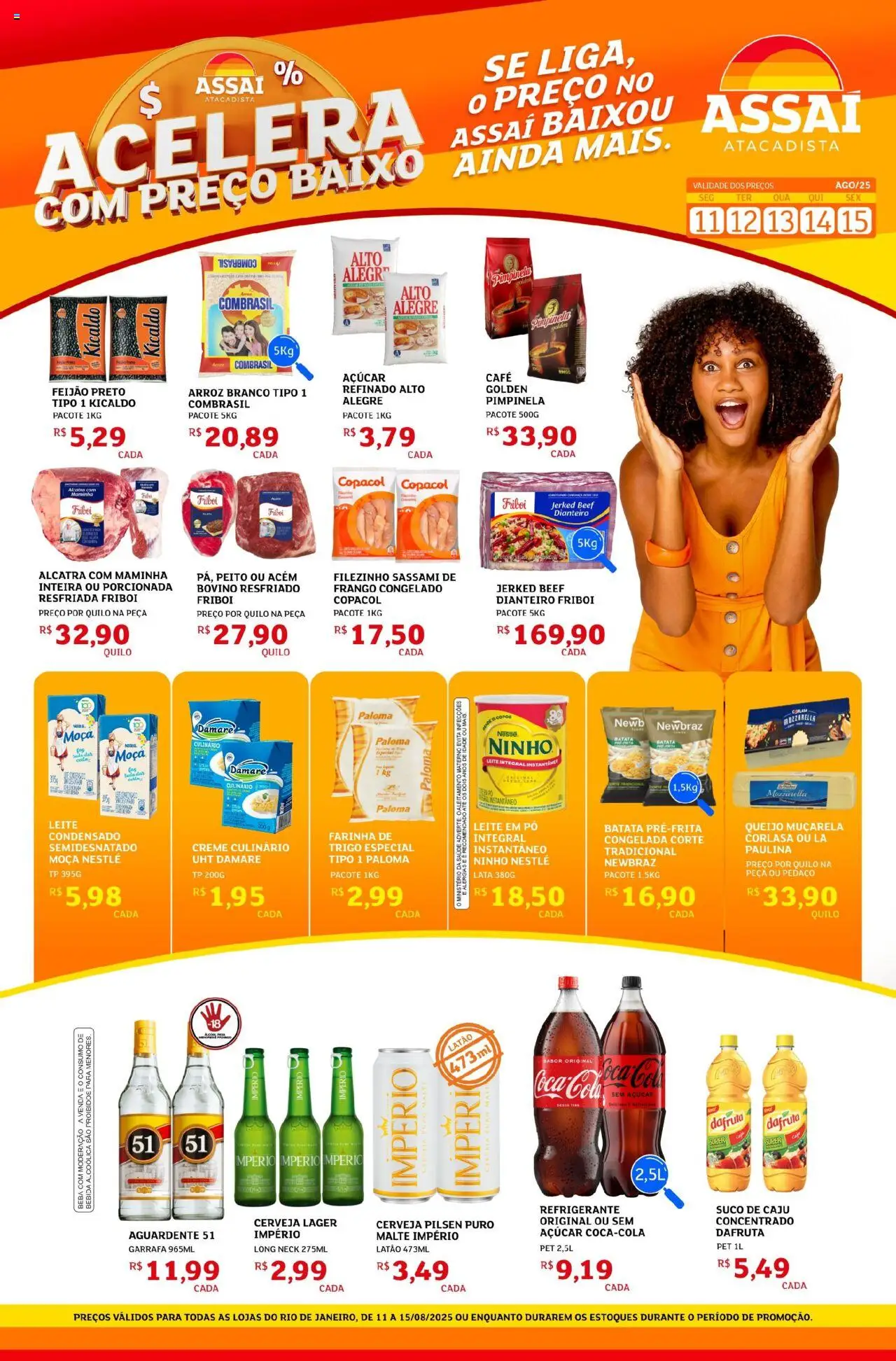 Assaí Atacadista Folheto - válido de 11.08.2025 | Página: 1 | Produtos: Maminha, Leite, Copos, Leite em pó