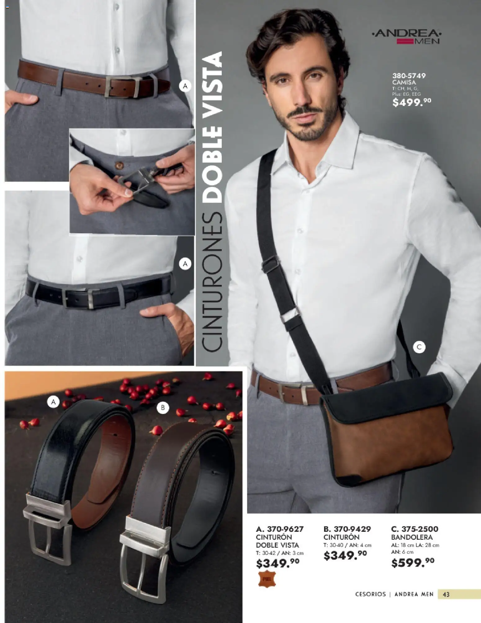 Nuevas ofertas de Andrea válidas en toda la República Mexicana desde el 25.01.2026. ¡Encuentra las mejores ofertas en Andrea catálogo Primavera! | Página: 43 | Productos: Cinturón, Camisa