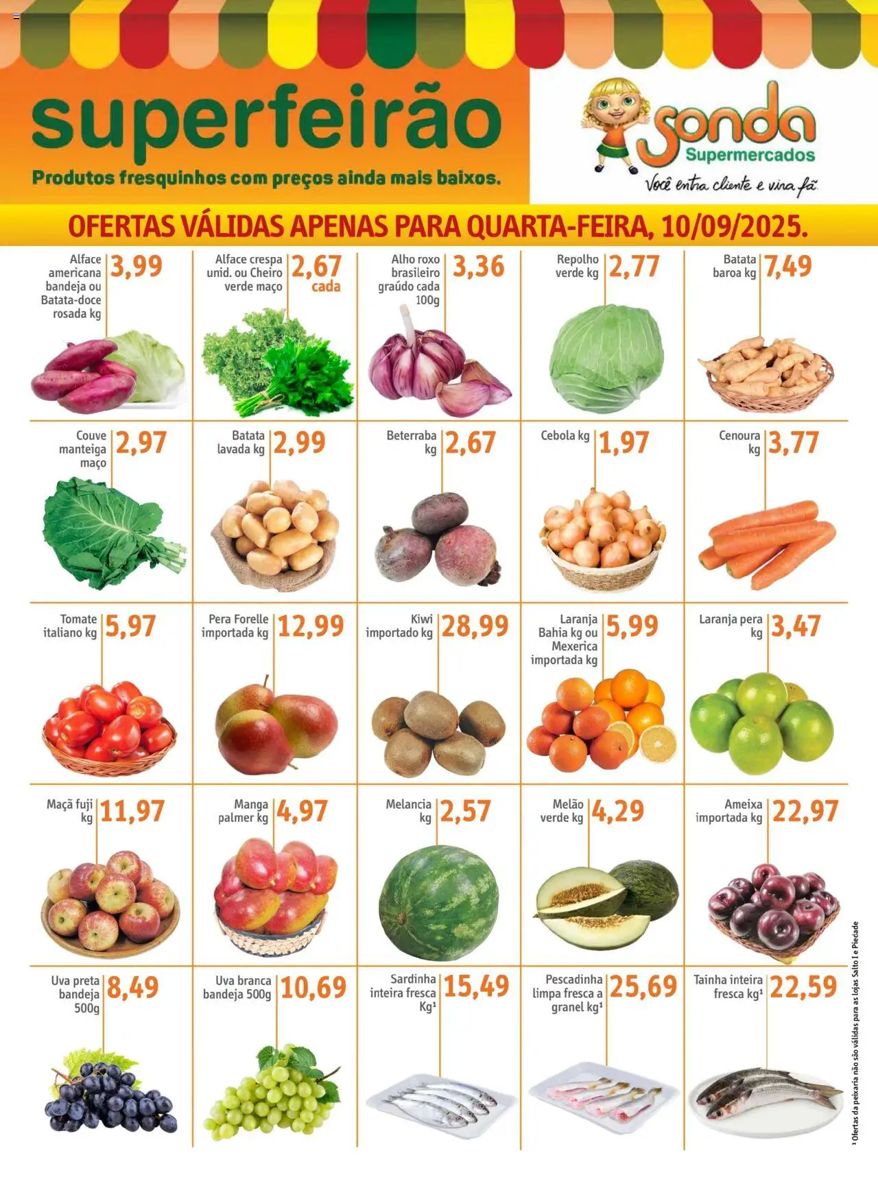 Sonda Folheto - válido de 10.09.2025 | Página: 1 | Produtos: Kiwi, Batata, Couve, Ameixa