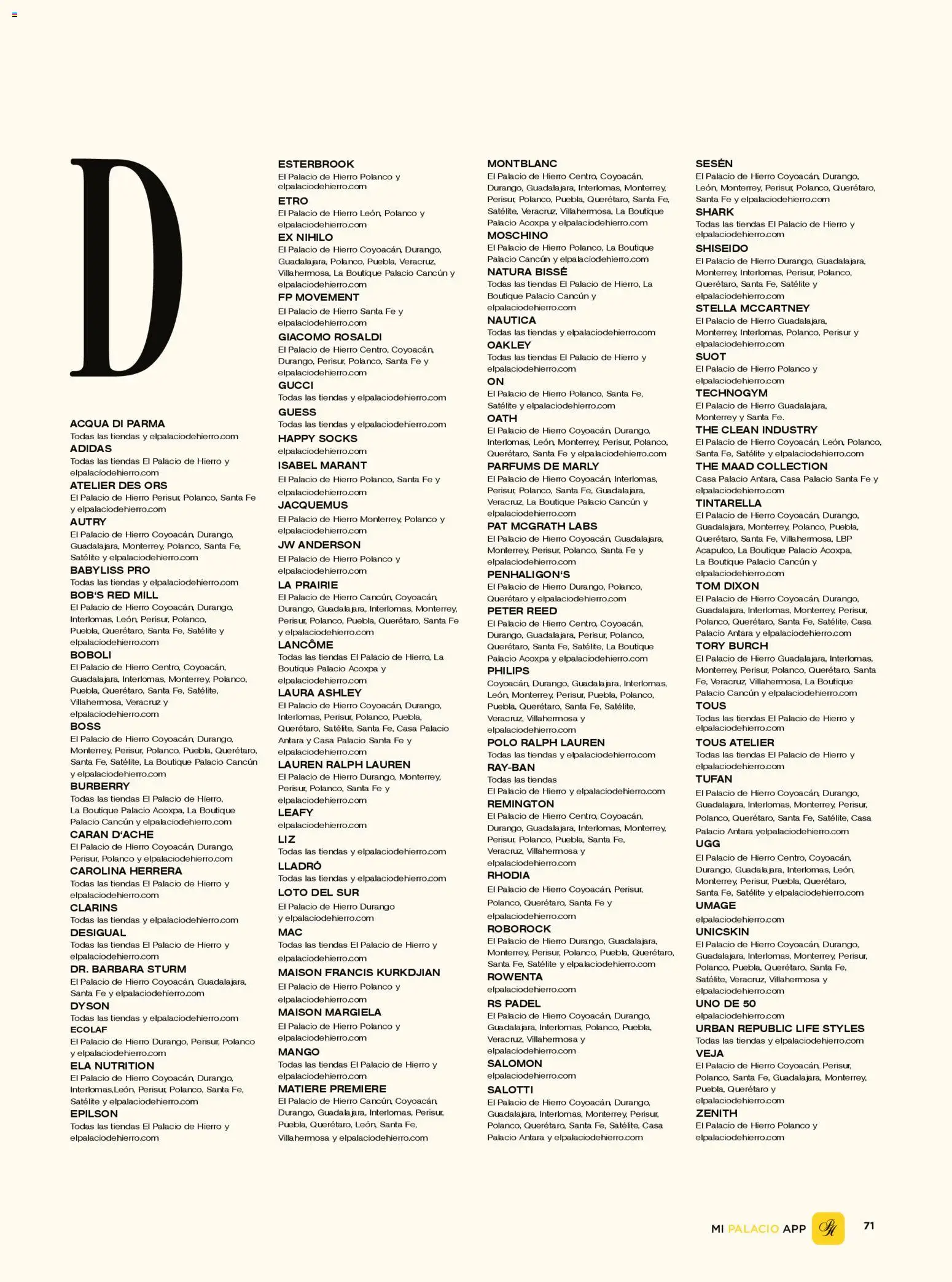 Nuevas ofertas de Palacio De Hierro válidas en toda la República Mexicana desde el 26.12.2025. ¡Encuentra las mejores ofertas en Palacio De Hierro catálogo! | Página: 73 | Productos: Mango, Satélite