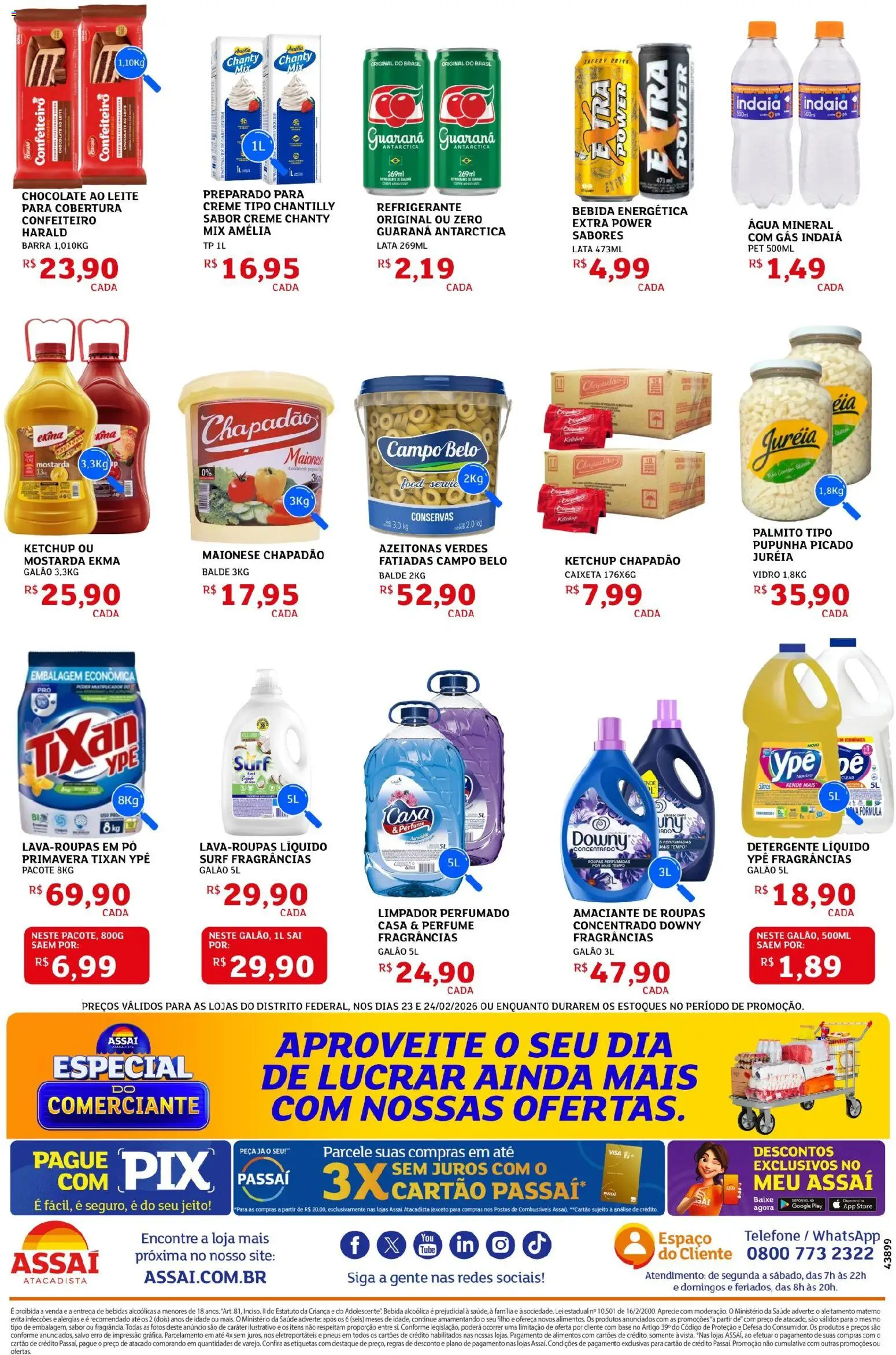 Assaí Atacadista Folheto - válido de 23.02.2026 | Página: 2 | Produtos: Guaraná, Leite, Base, Ketchup