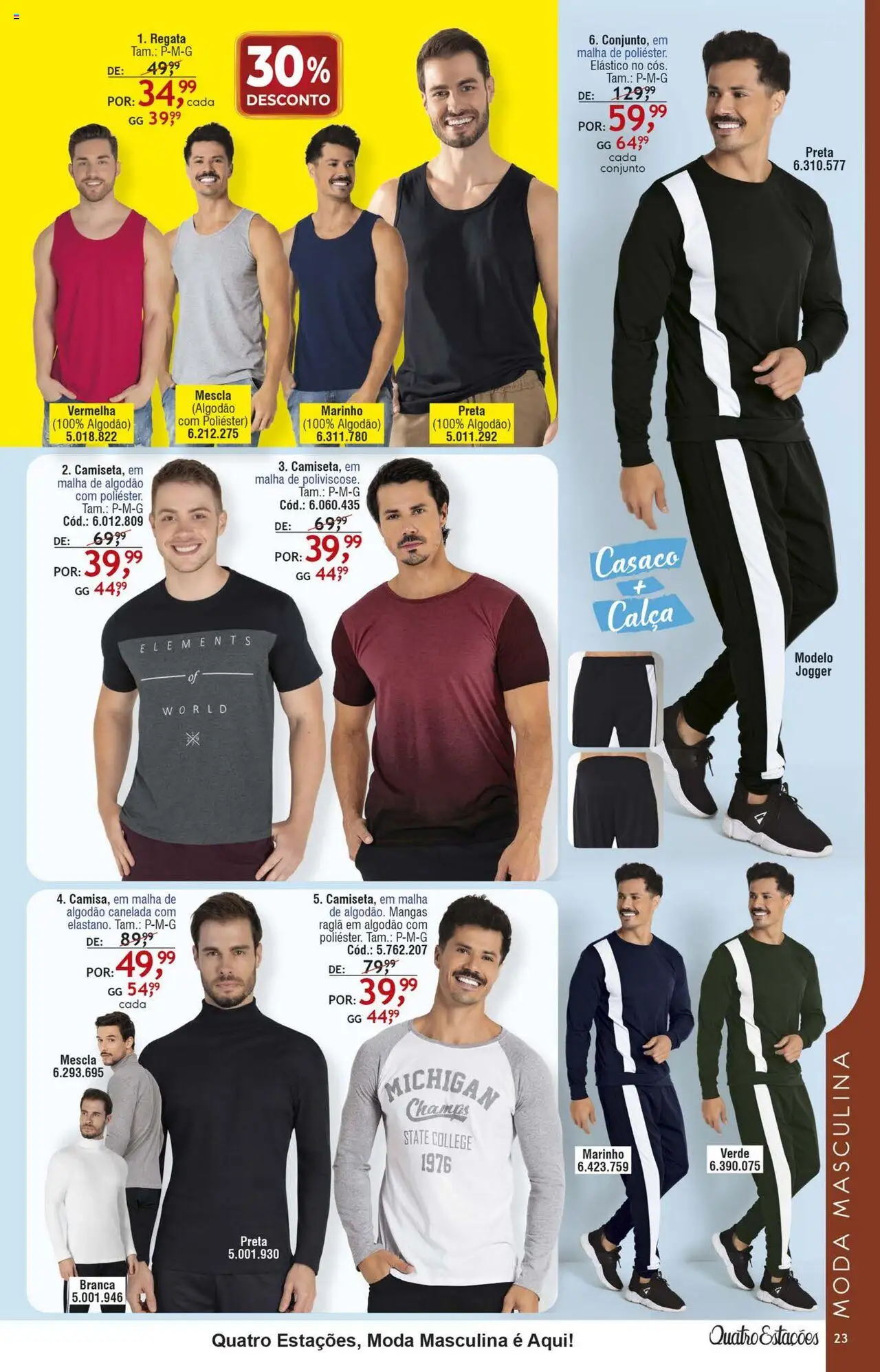 Quatro Estações Folheto - válido de 01.08.2025 | Página: 19 | Produtos: Regata, Calça, Algodão, Casaco