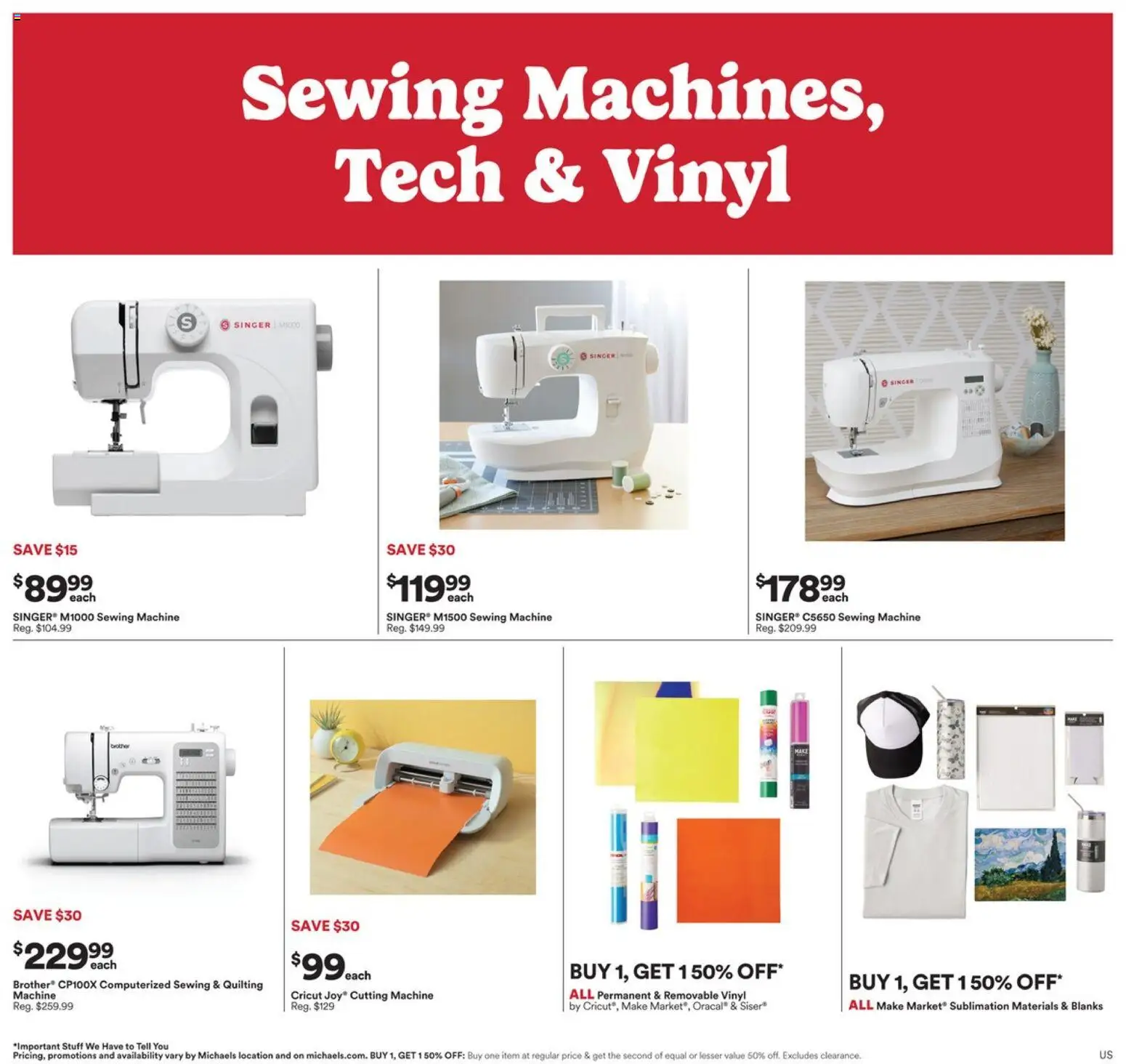 Michaels flyer valid from 19.04.2026 | Page: 4 | Products: Sewing machine