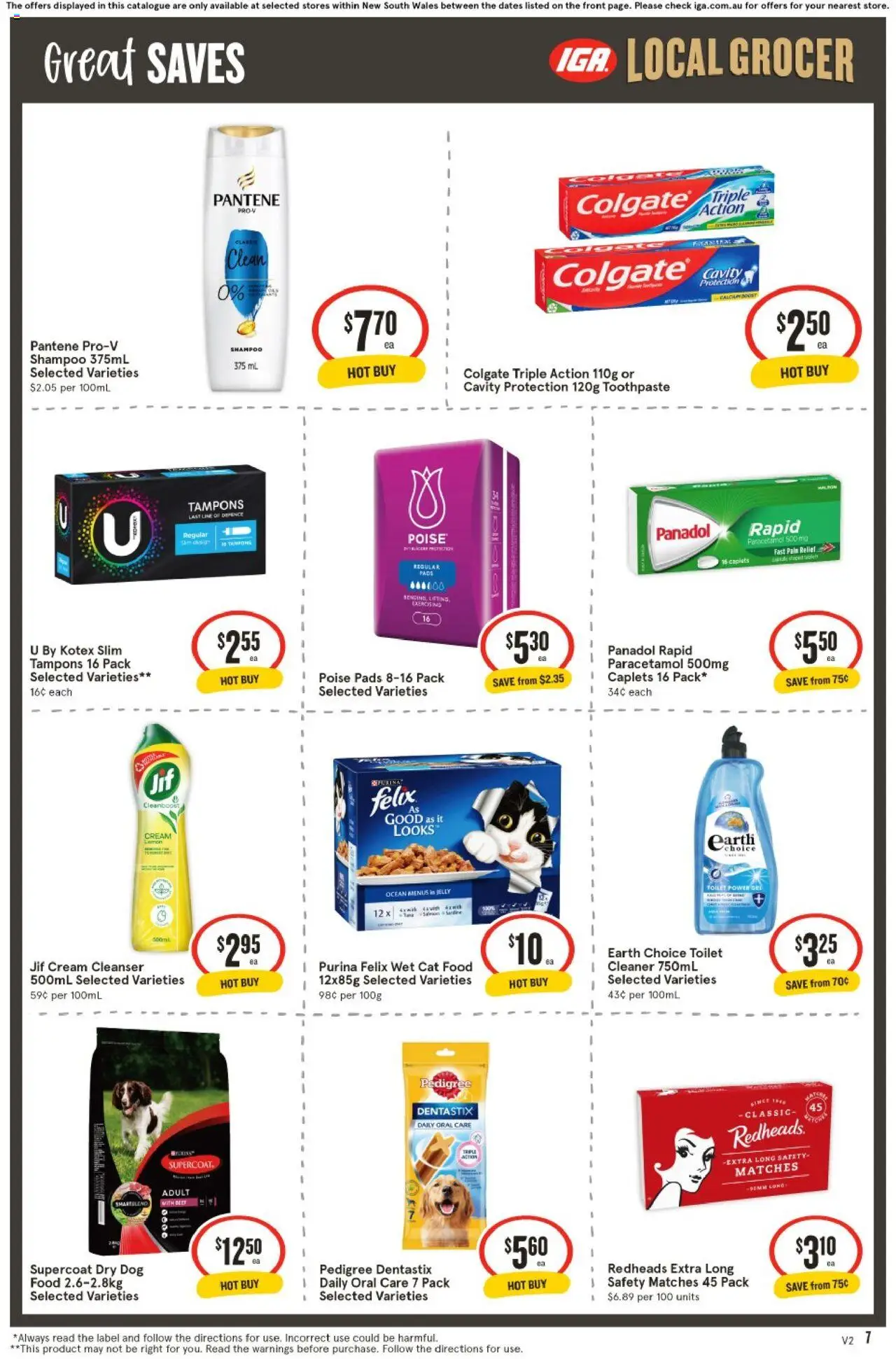 IGA catalogue - valid from 03.09.2025 | Page: 7 | Products: Cleaner, Shampoo, Toothpaste, Tampons
