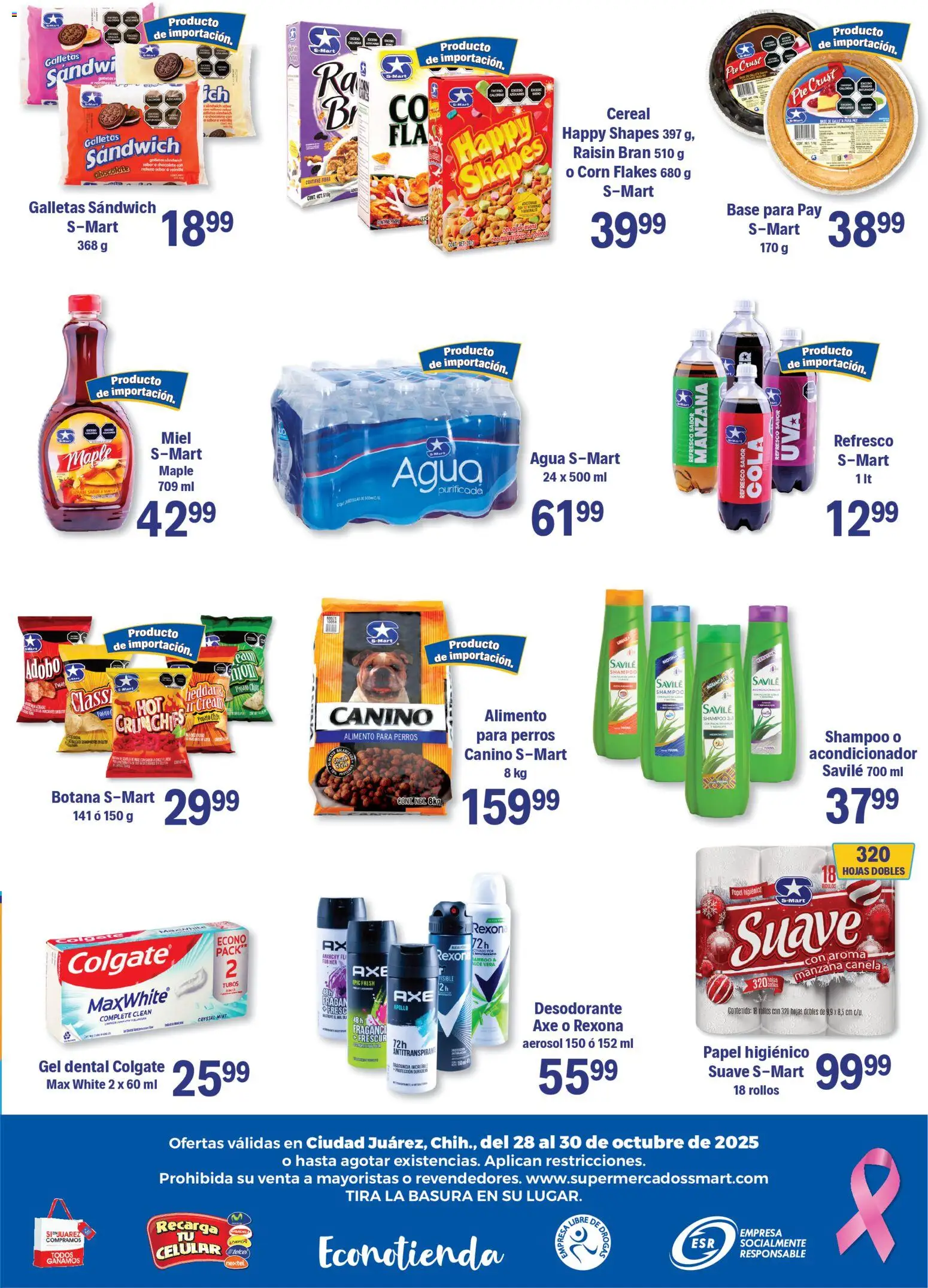 Nuevas ofertas de S-Mart válidas en toda la República Mexicana desde el 28.10.2025. ¡Encuentra las mejores ofertas en S-Mart folleto Juárez! | Página: 6 | Productos: Desodorante, Manzana, Chocolate, Acondicionador