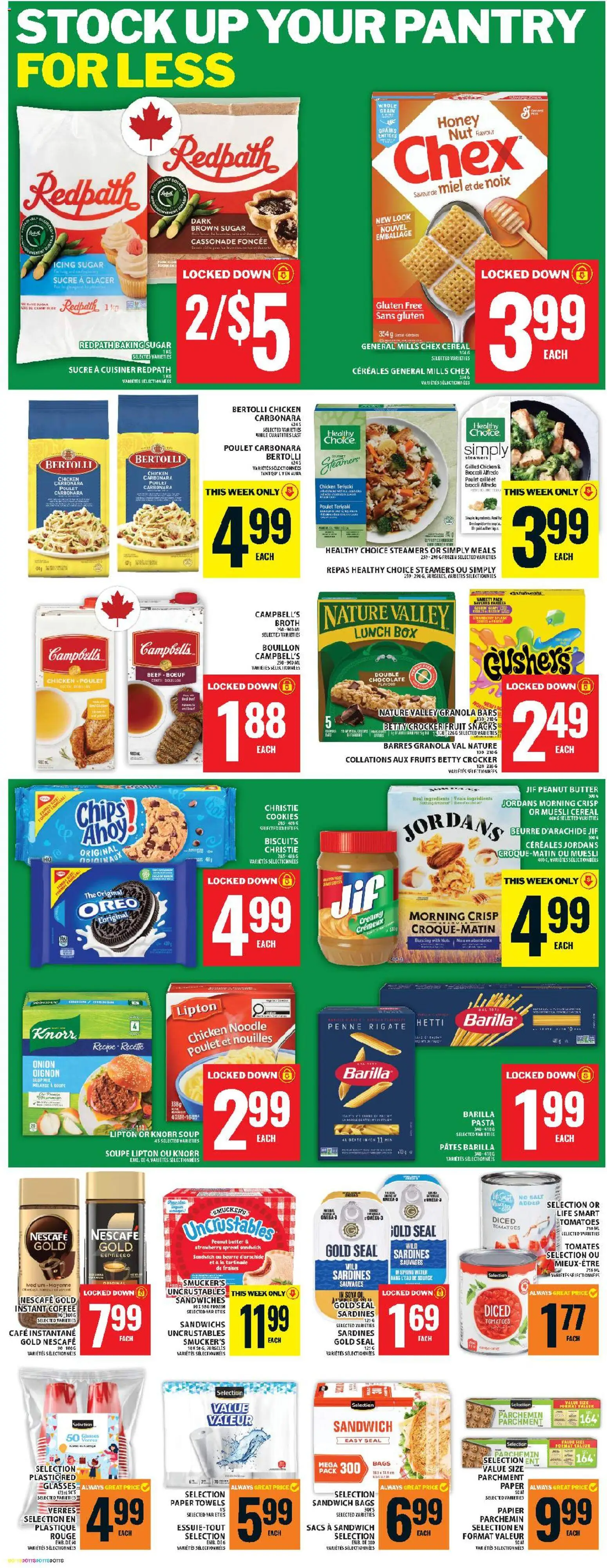 Food Basics flyer valid from 08.01.2026 | Page: 9 | Products: Nuts, Glasses, Oil, Coffee