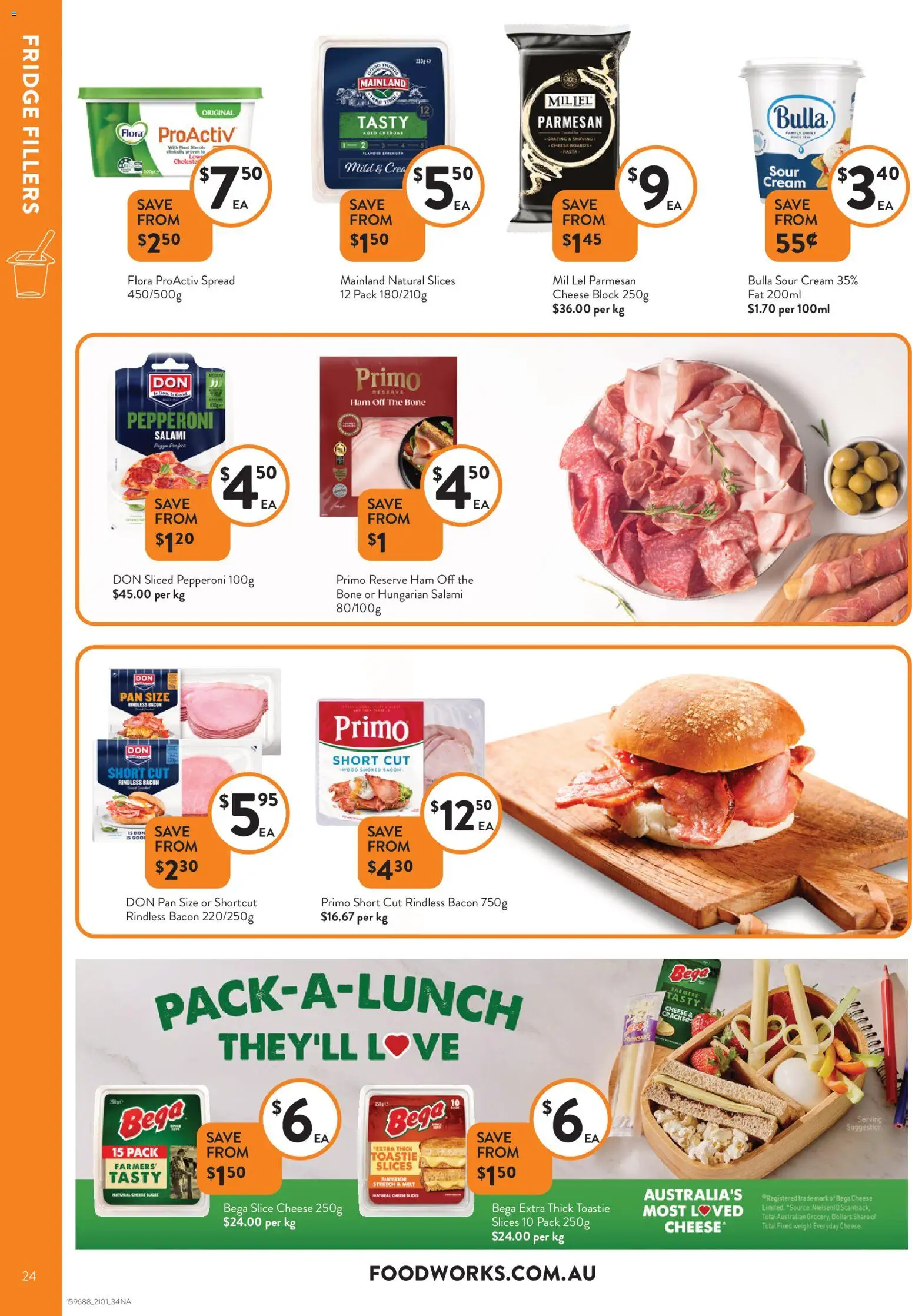 Foodworks catalogue - valid from 14.01.2026 | Page: 24 | Products: Bacon, Crackers, Cheese, Fridge