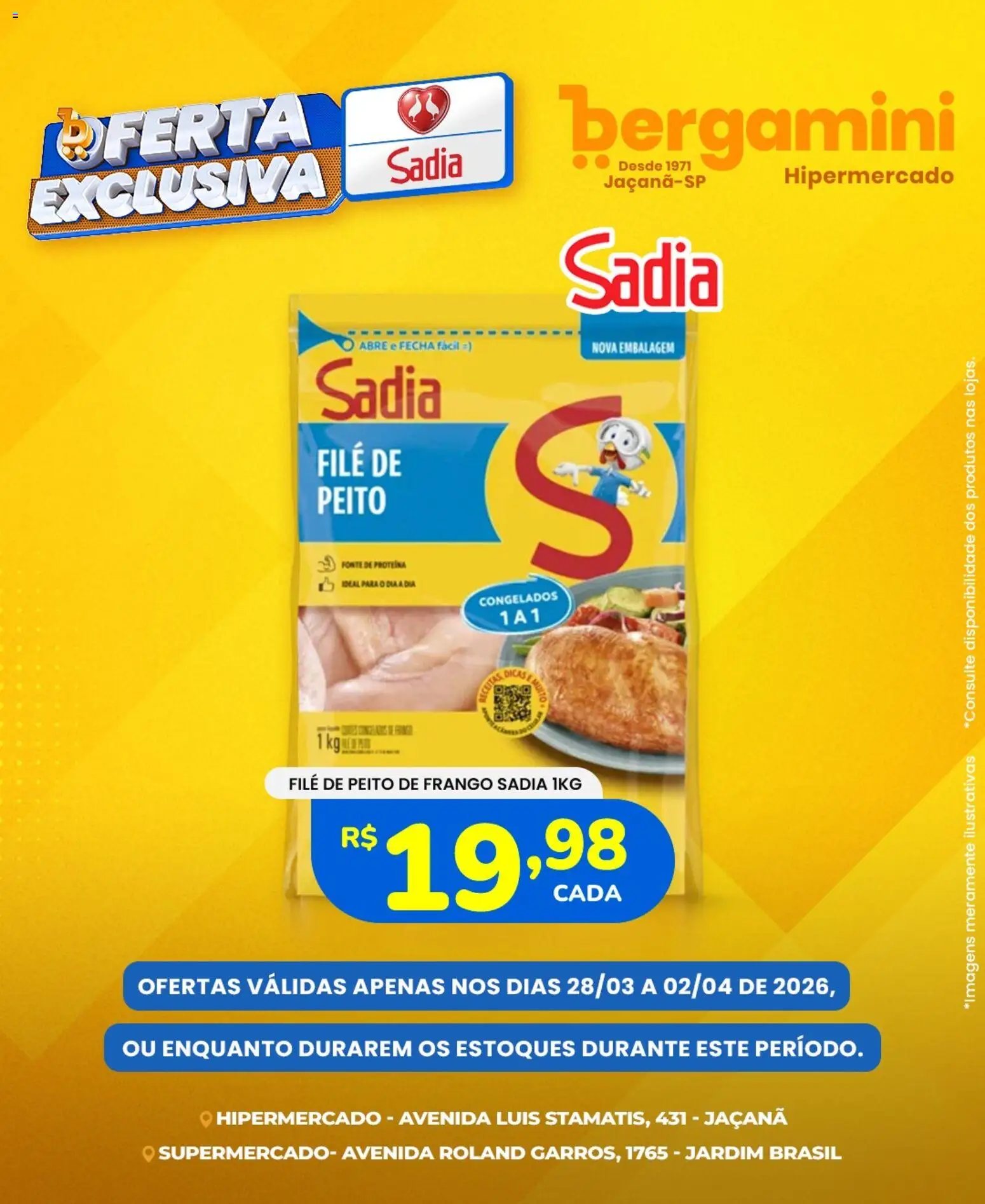 Supermercado Bergamini Folheto - válido de 28.03.2026 | Página: 7 | Produtos: Frango, Peito de frango