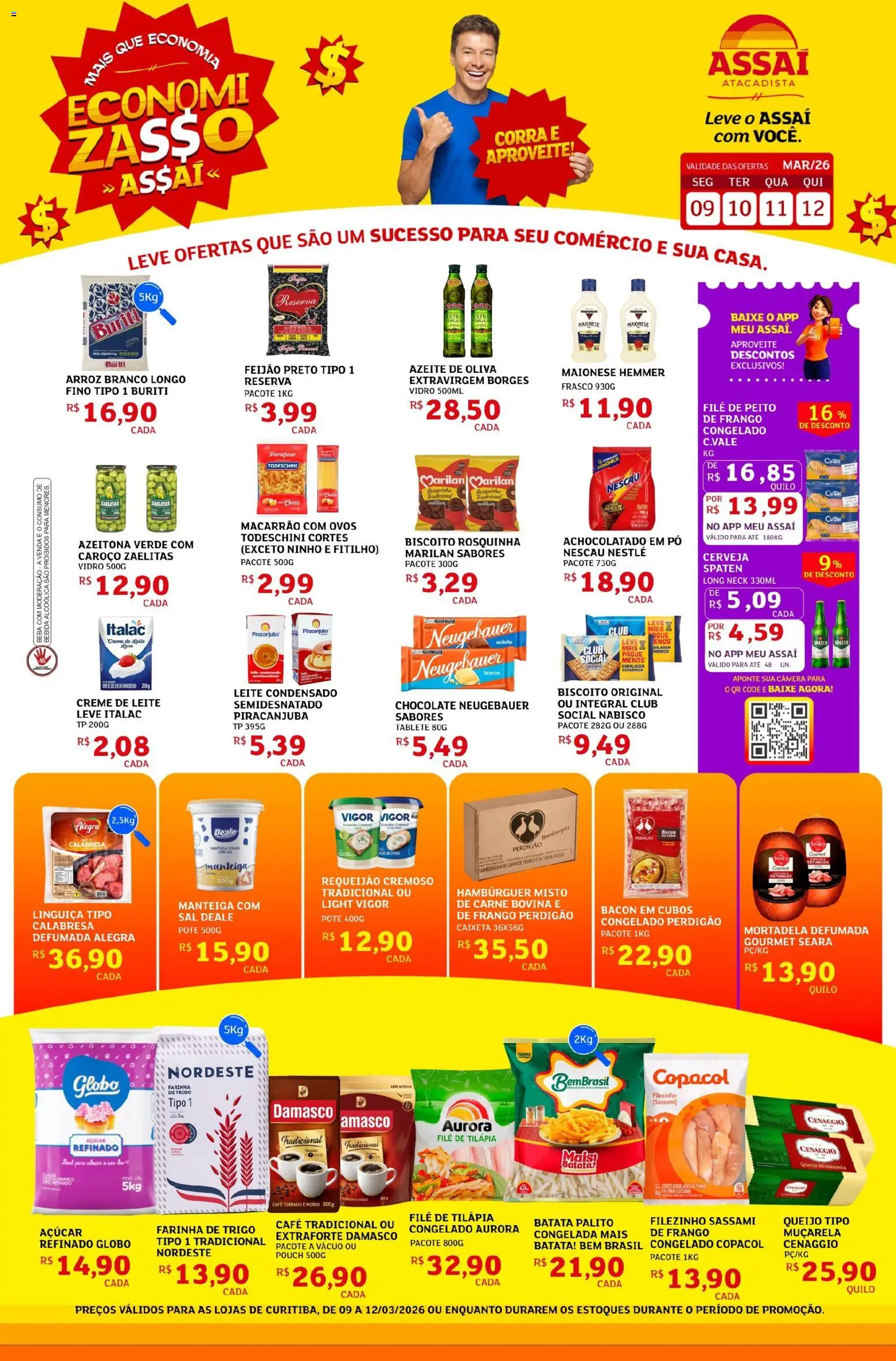 Assaí Atacadista Folheto - válido de 09.03.2026 | Página: 1 | Produtos: Pó, Neugebauer, Creme de leite, Peito de frango