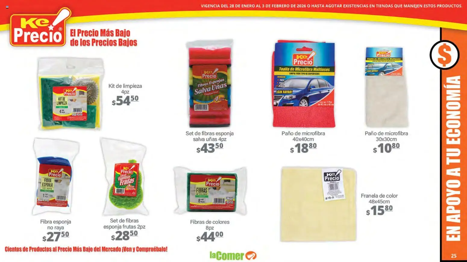 Nuevas ofertas de La Comer válidas en toda la República Mexicana desde el 28.01.2026. ¡Encuentra las mejores ofertas en La Comer folleto! | Página: 25 | Productos: Esponja, Toalla