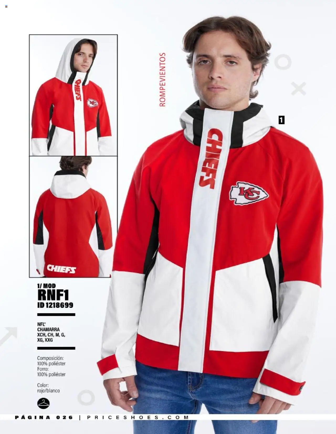 Nuevas ofertas de Price Shoes válidas en toda la República Mexicana desde el 15.10.2025. ¡Encuentra las mejores ofertas en Price Shoes - Catálogo NFL otoño / invierno 2025! | Página: 26 | Productos: Chamarra