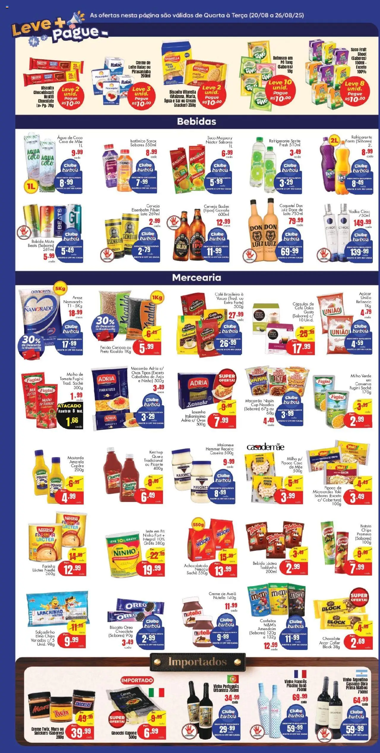 Barbosa Supermercados Folheto - válido de 20.08.2025 | Página: 3 | Produtos: Amendoim, Feijão, Açúcar, Pipoca