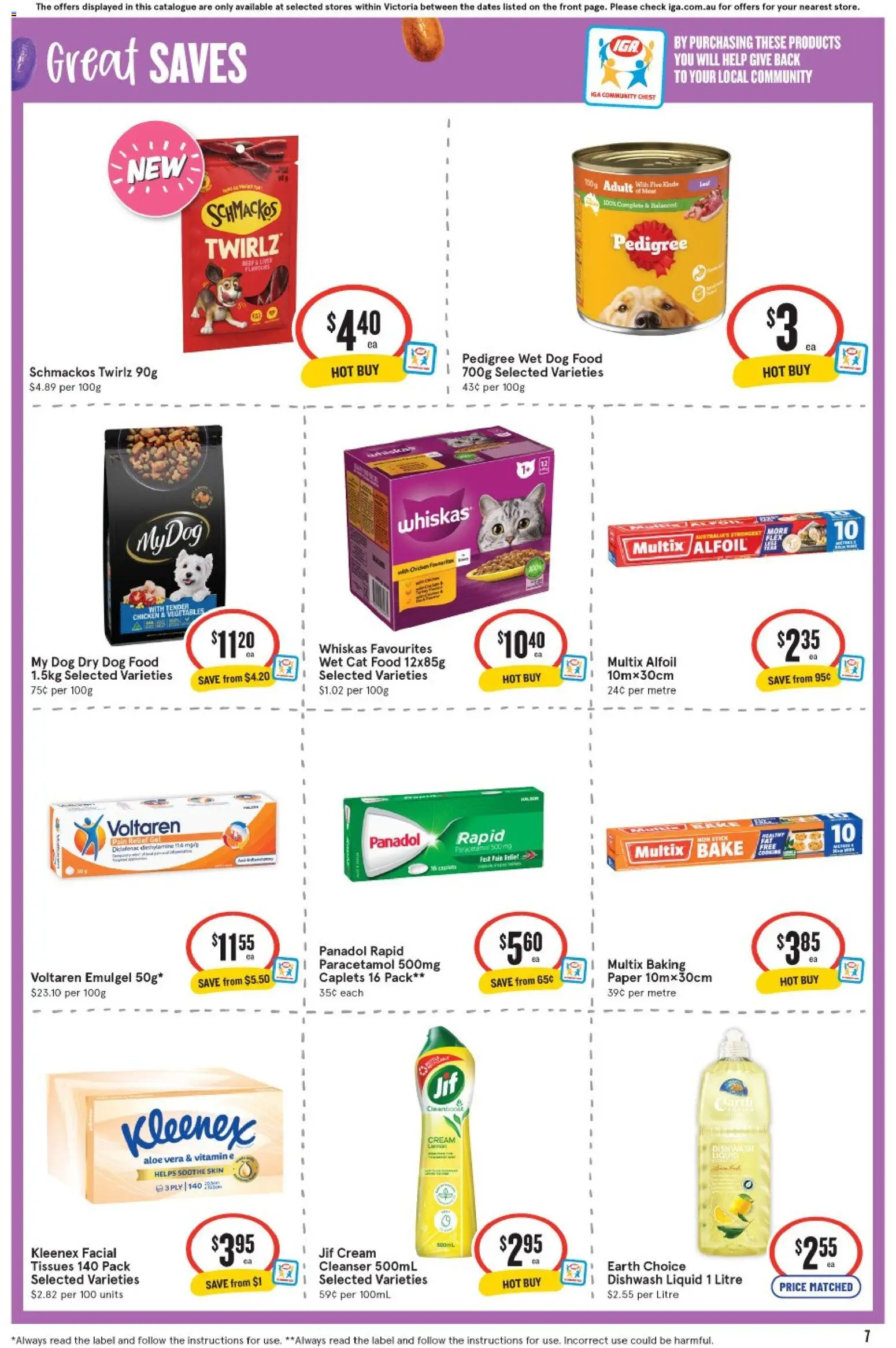 IGA catalogue - valid from 25.03.2026 | Page: 7 | Products: Dog food, Cream, Vegetables, Tissues