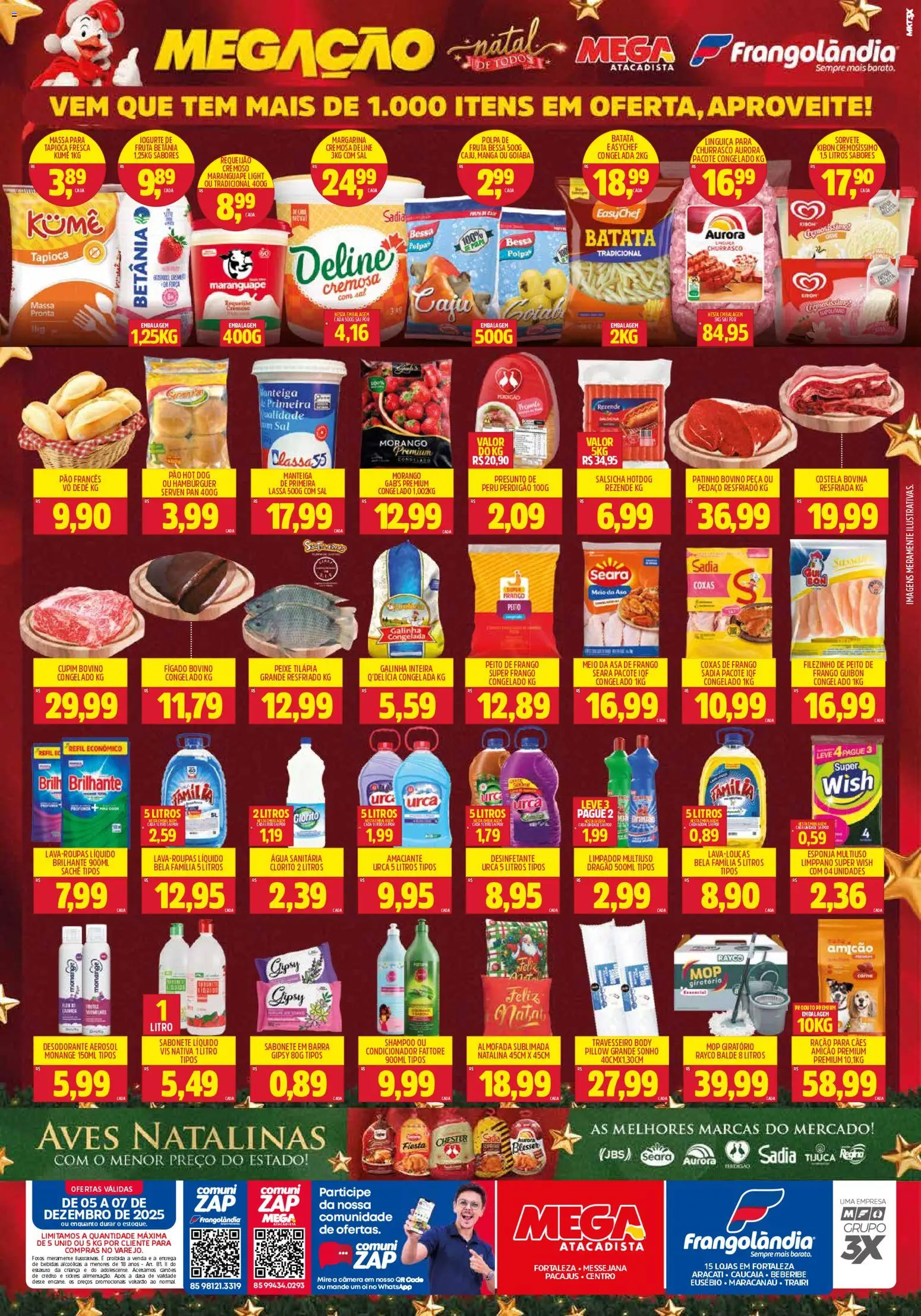 Frangolândia Folheto - válido de 05.12.2025 | Página: 2 | Produtos: Travesseiro, Hambúrguer, Amaciante, Sabonete líquido