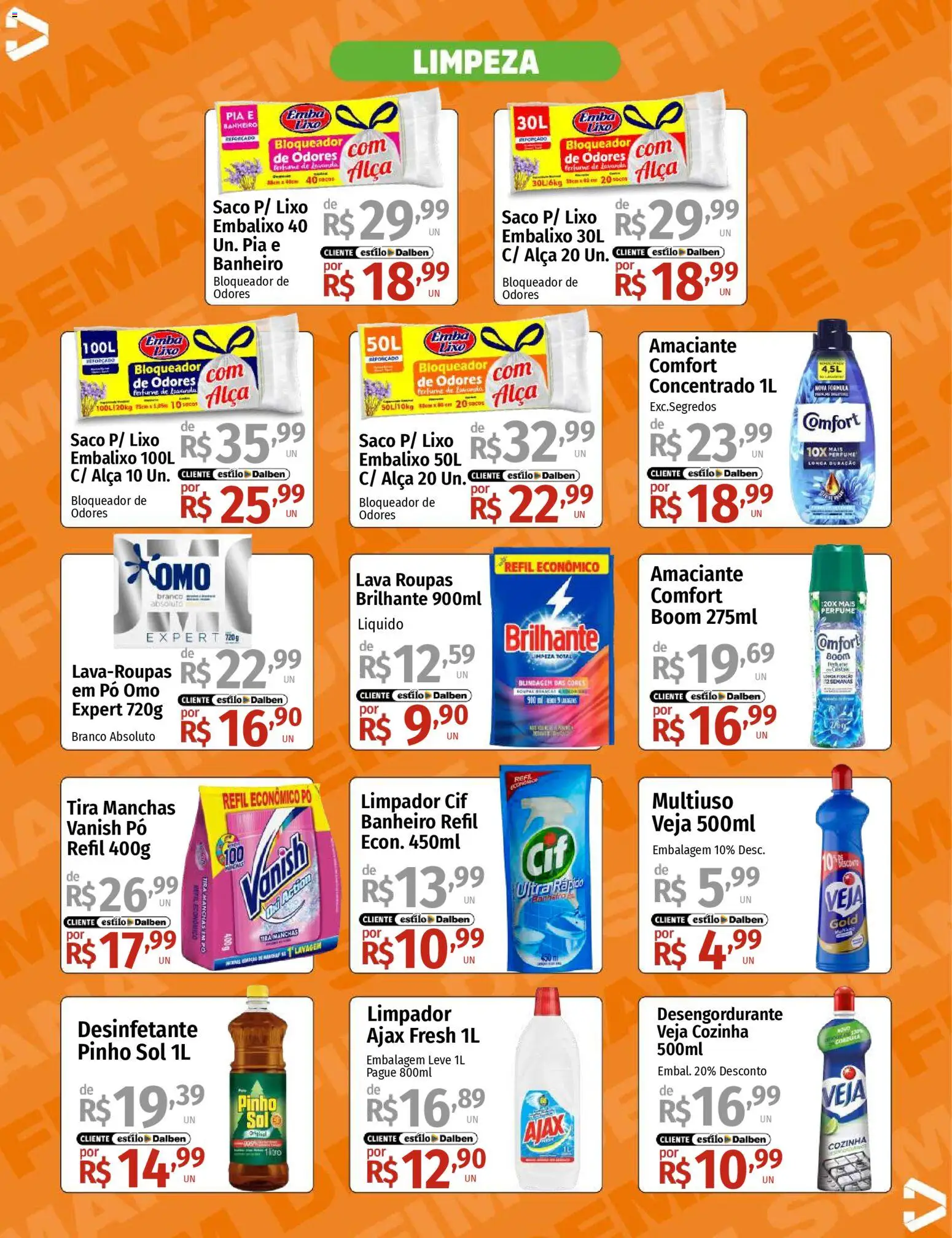 Supermercado Dalben Folheto - válido de 24.10.2025 | Página: 13 | Produtos: Pó, Tira manchas, Desengordurante, Pia