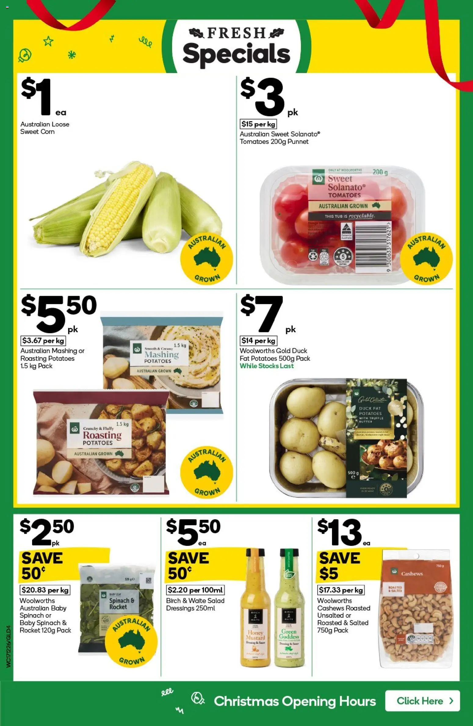 Woolworths catalogue - valid from 17.12.2025 | Page: 4 | Products: Honey, Salad, Potatoes, Spinach
