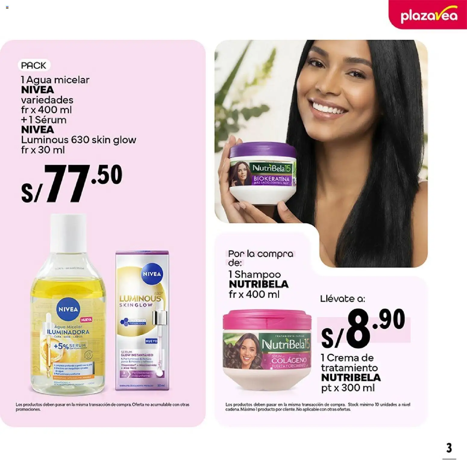 Catálogo Plaza Vea válido desde 06.04.2026 | Página: 3 | Productos: Shampoo, Crema