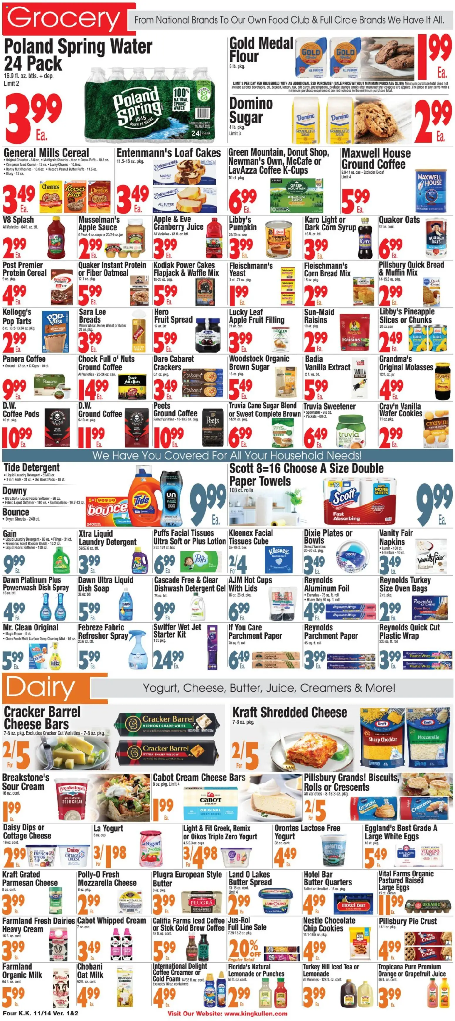 King Kullen Weekly Ad - valid from 14.11.2025 | Page: 4 | Products: Corn, Eggs, Chocolate, Detergent
