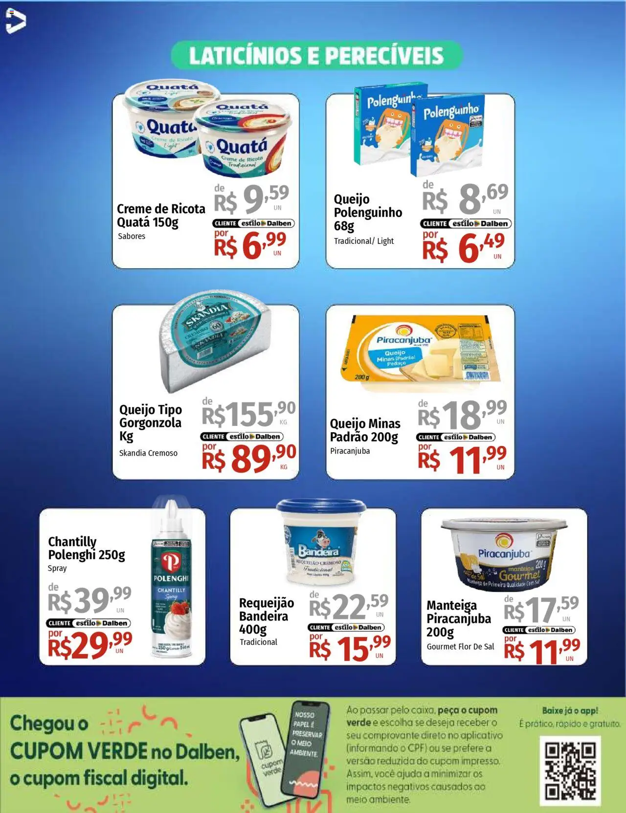 Supermercado Dalben Folheto - válido de 17.10.2025 | Página: 10 | Produtos: Manteiga, Queijo, Creme, Requeijão
